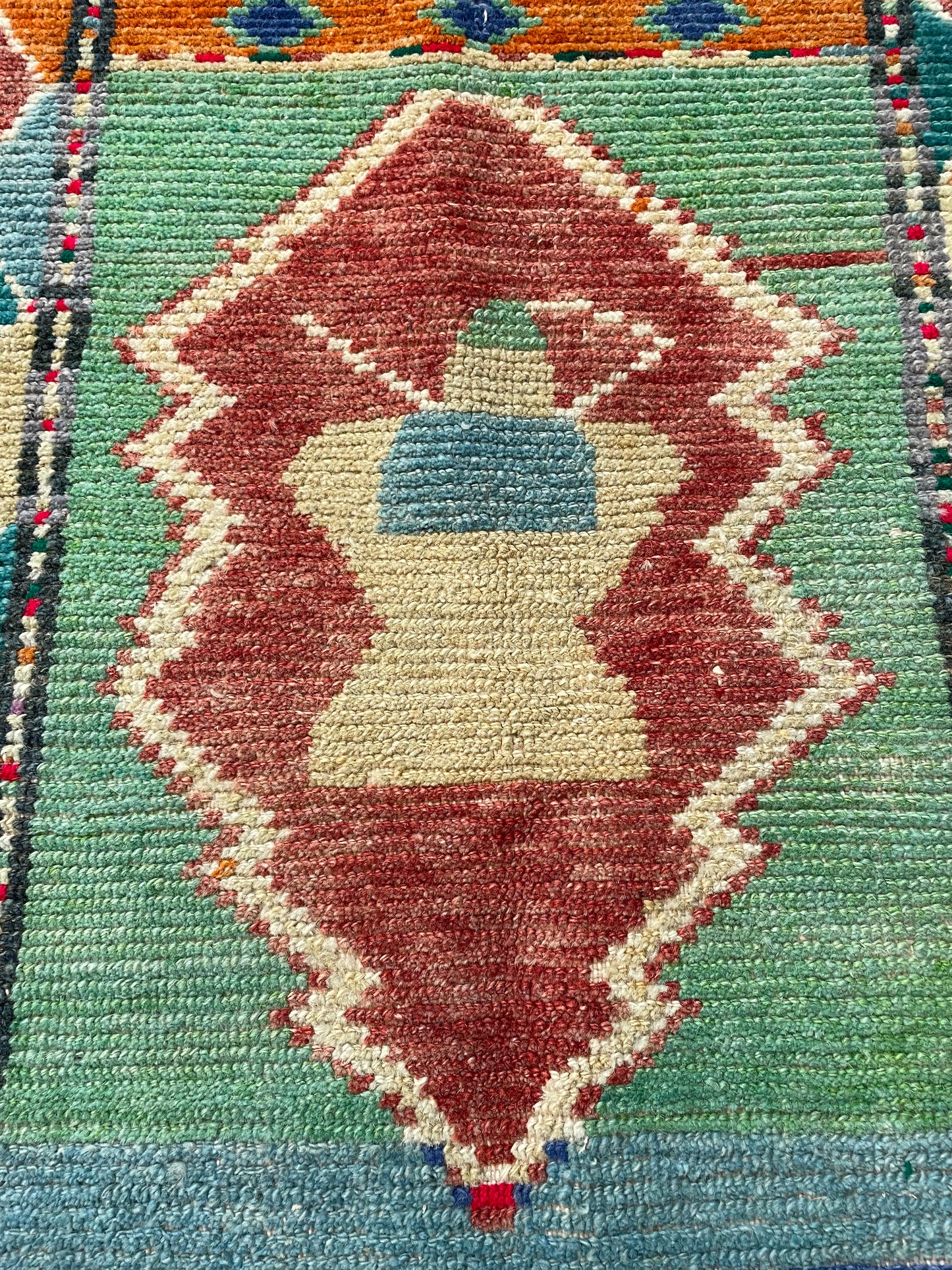 Hand-Knotted Wool Rug Turkish Oushak 2'9" x 3'11"