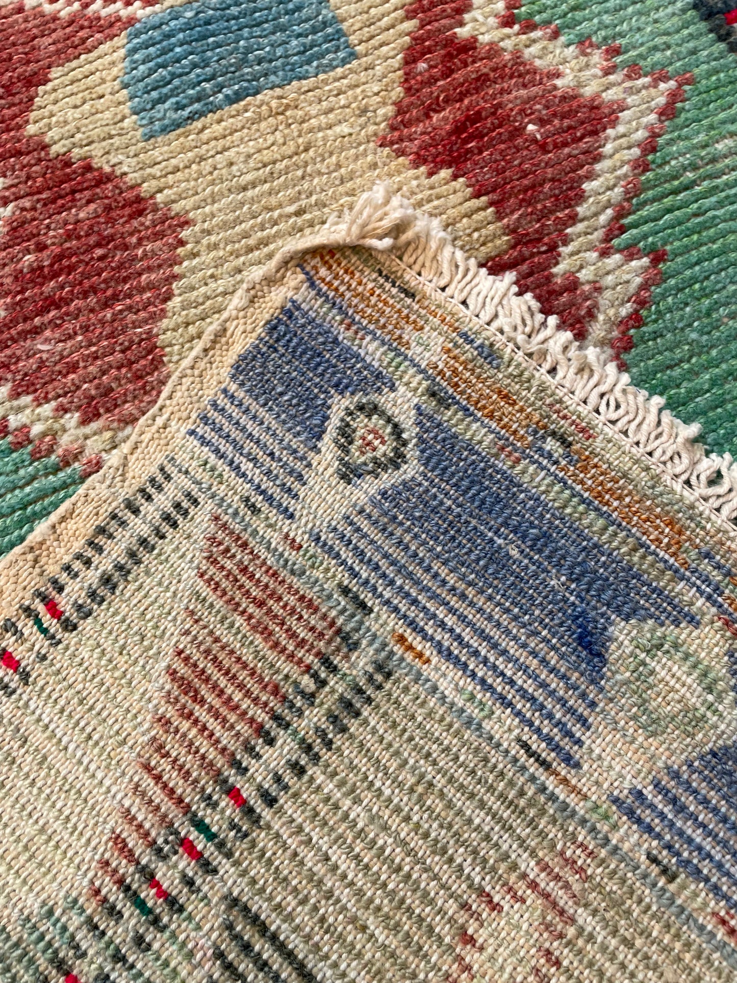 Hand-Knotted Wool Rug Turkish Oushak 2'9" x 3'11"