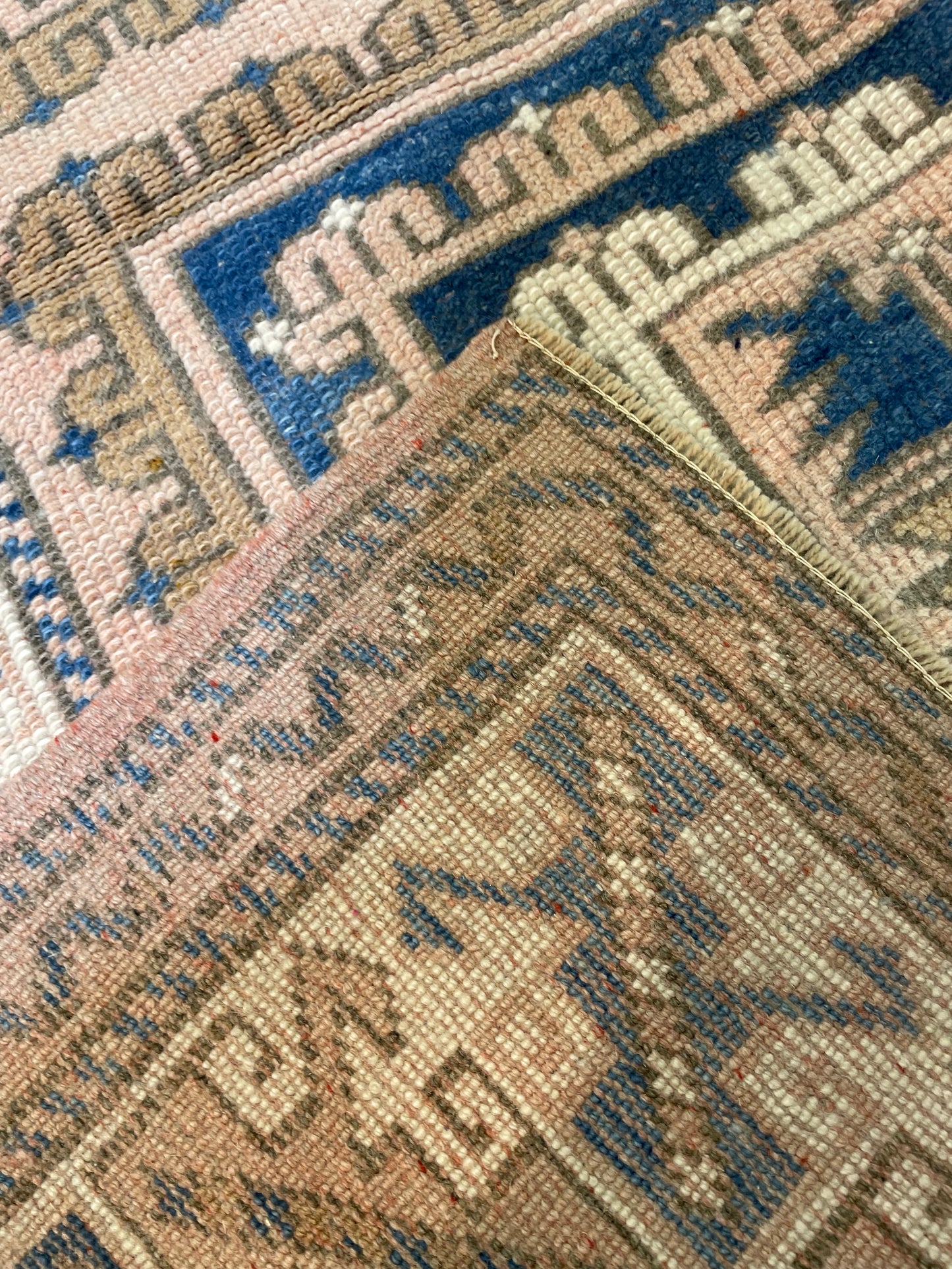 Hand-Knotted Wool Rug Turkish Oushak 3'2" x 4'4"