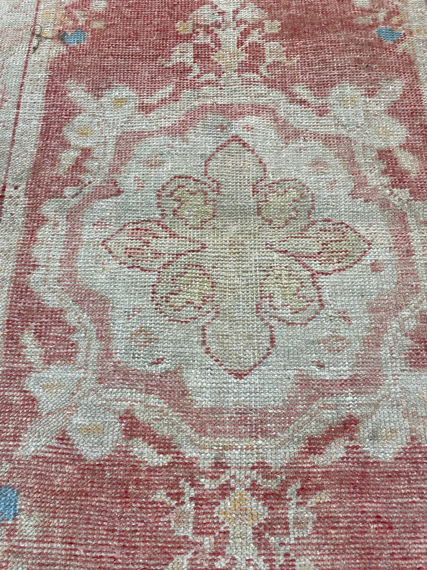 Hand-Knotted Wool Rug Turkish Oushak 2'4" x 4'2"