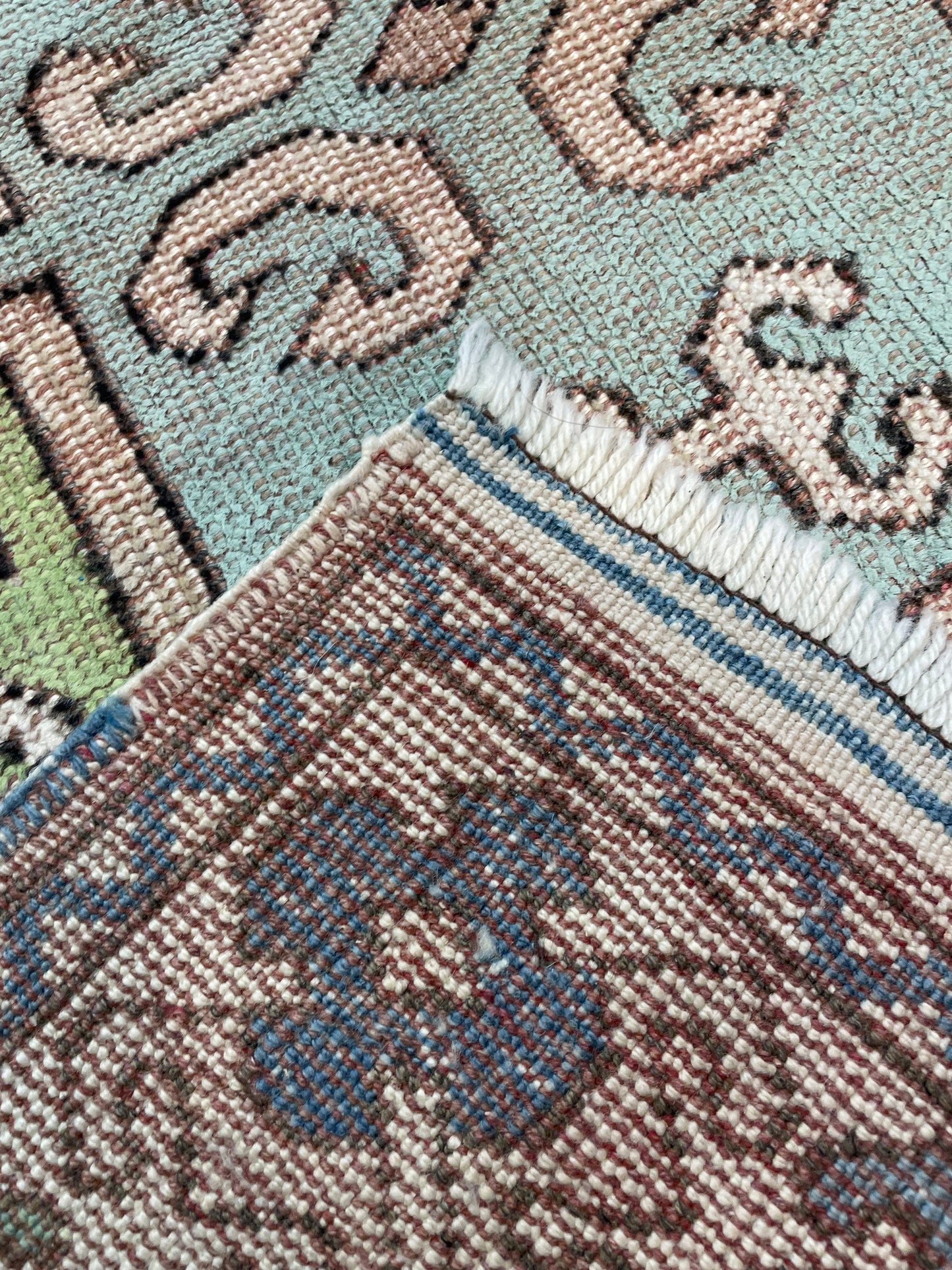 Hand-Knotted Wool Rug Turkish Oushak 2'11" x 4'4"