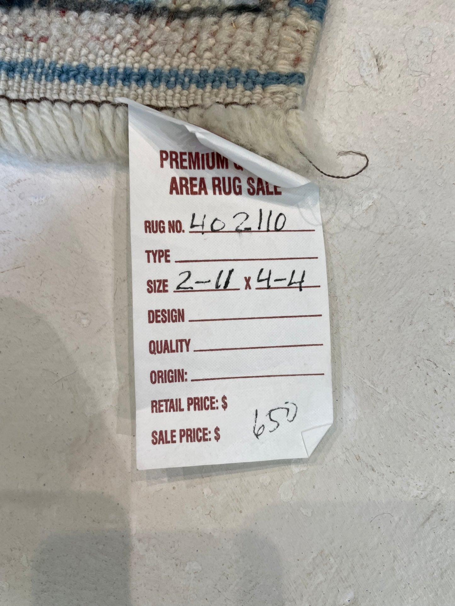 Hand-Knotted Wool Rug Turkish Oushak 2'11" x 4'4"