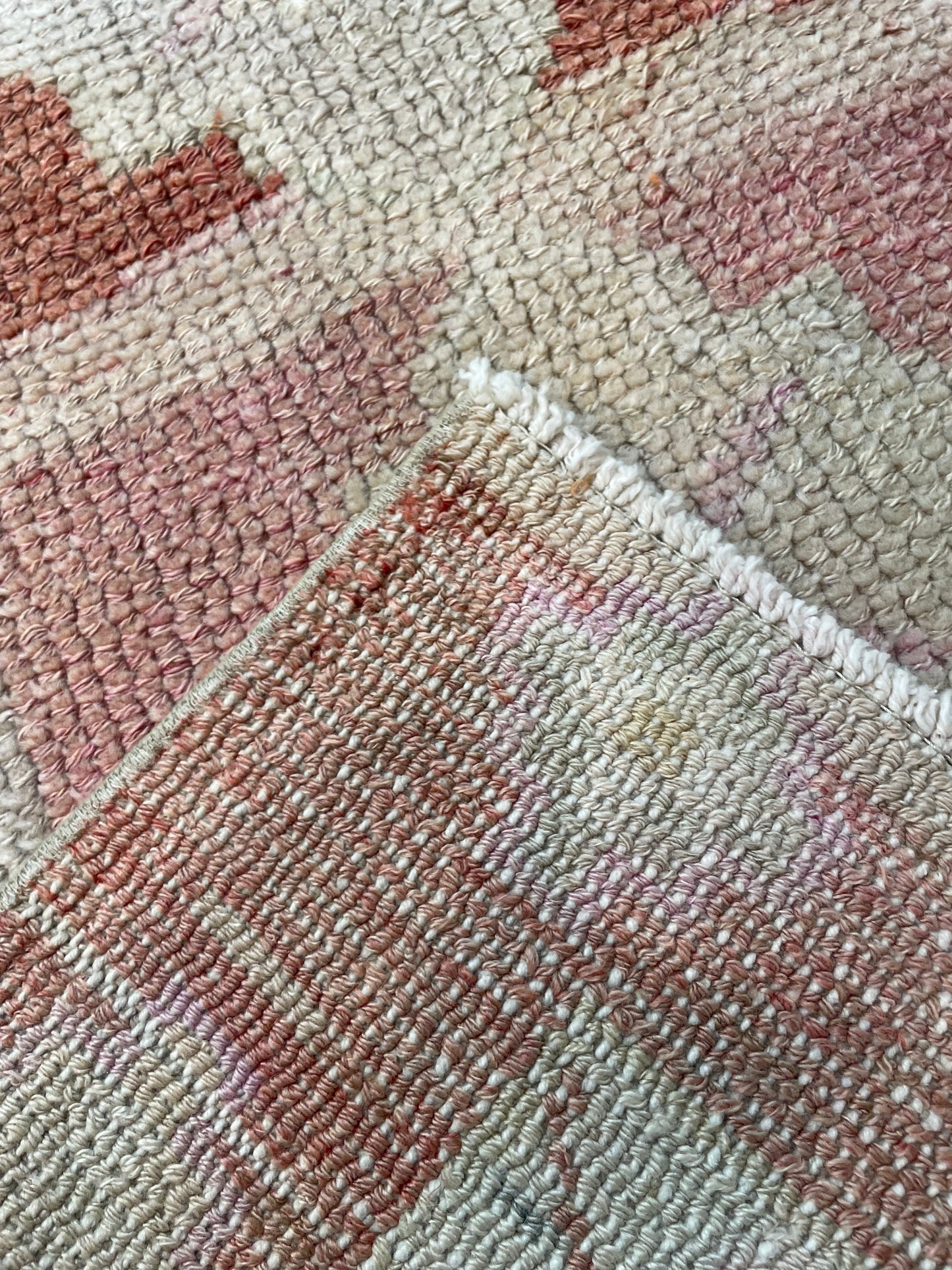 Hand-Knotted Wool Rug Turkish Oushak 2'7" x 4'