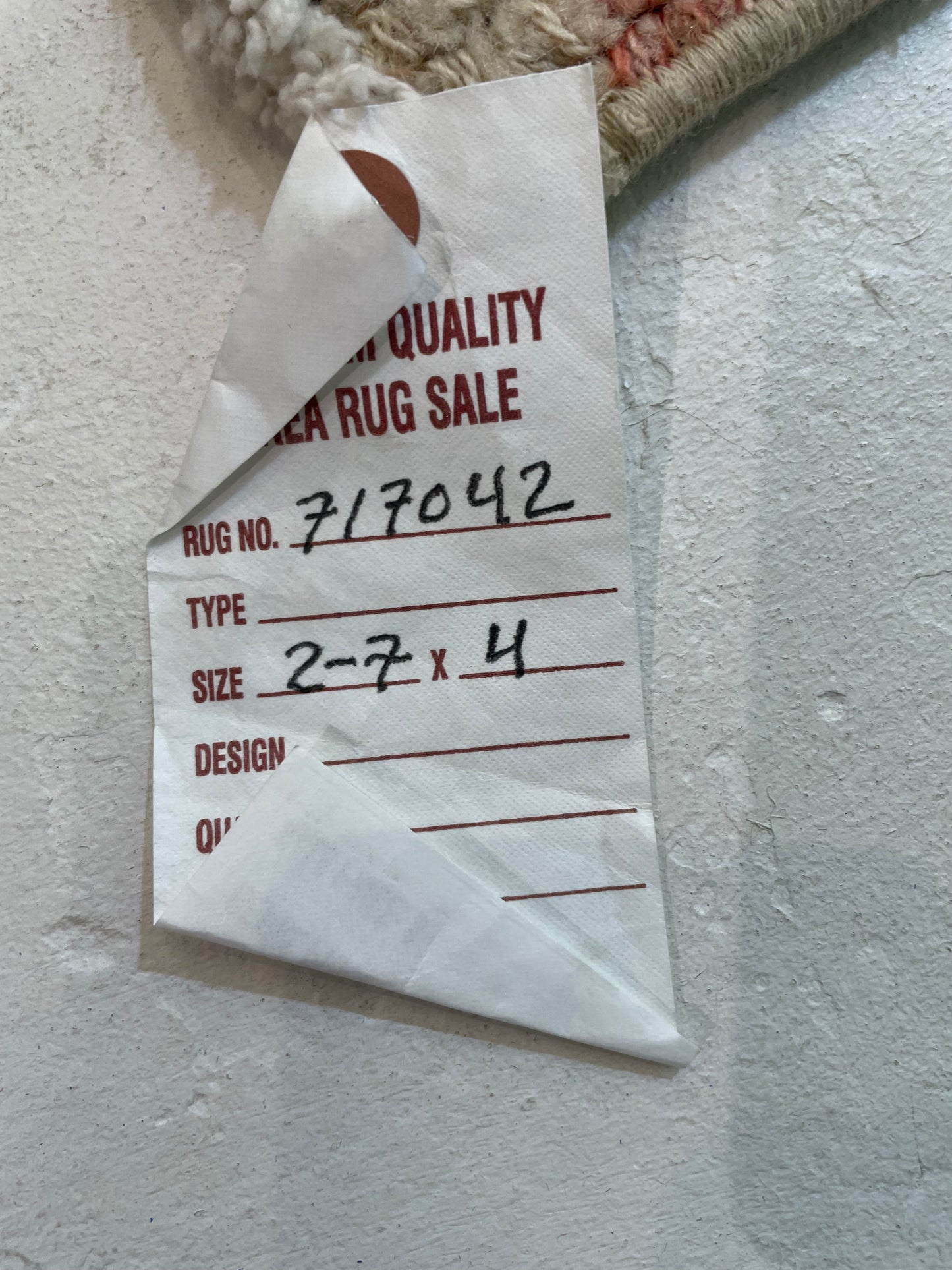 Hand-Knotted Wool Rug Turkish Oushak 2'7" x 4'