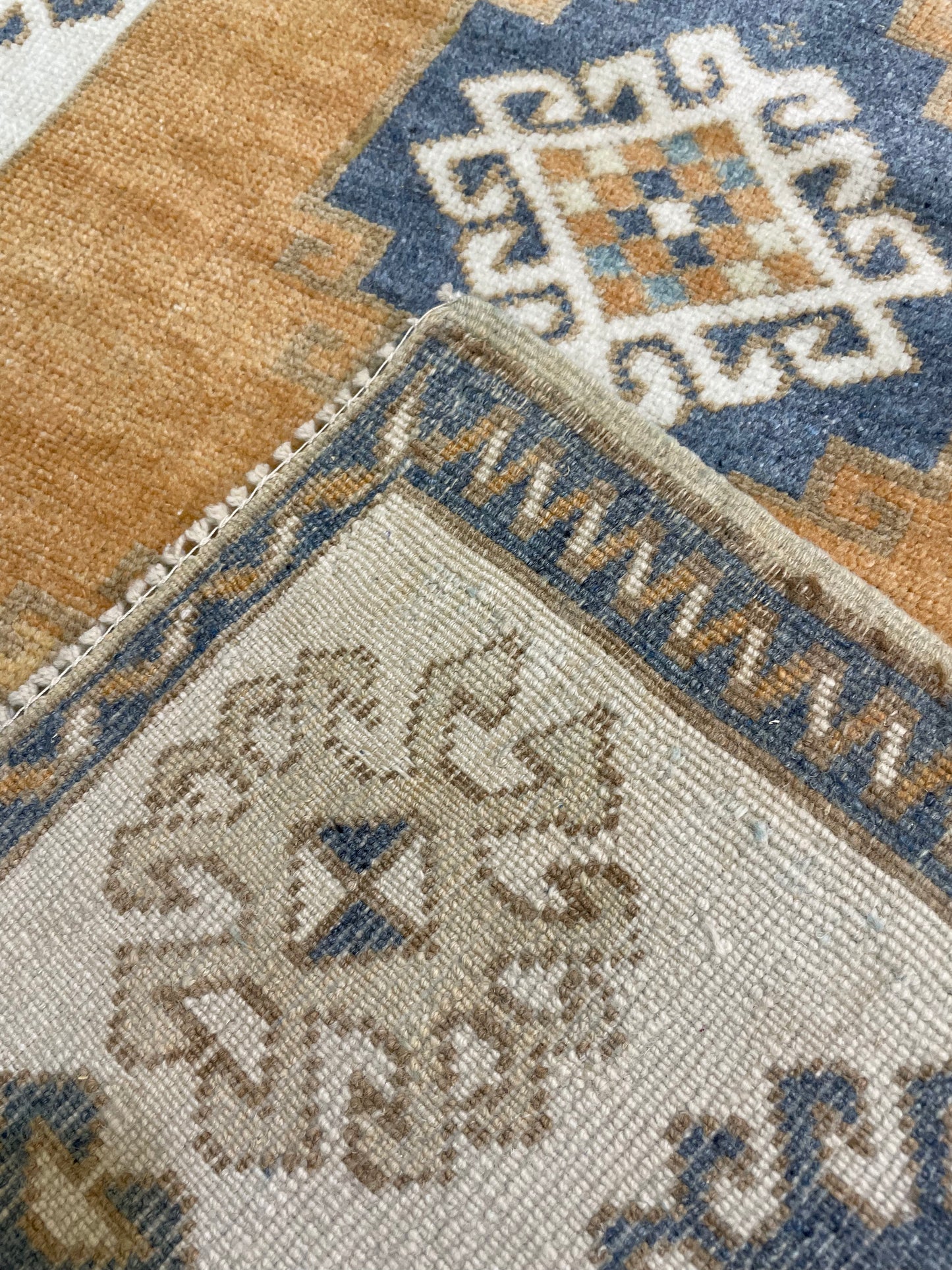 Hand-Knotted Wool Rug Turkish Oushak 2'9" x 4'2"