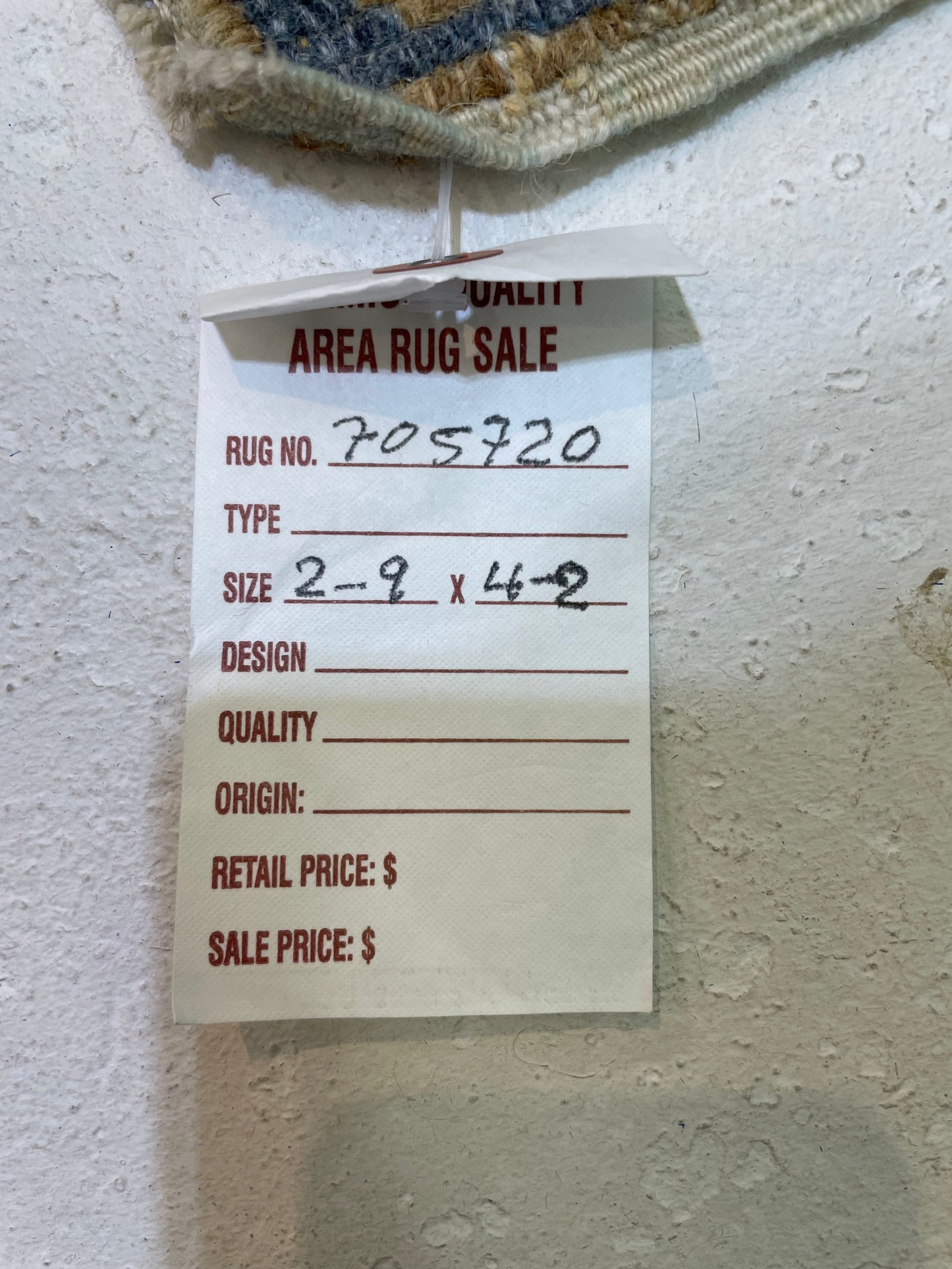 Hand-Knotted Wool Rug Turkish Oushak 2'9" x 4'2"