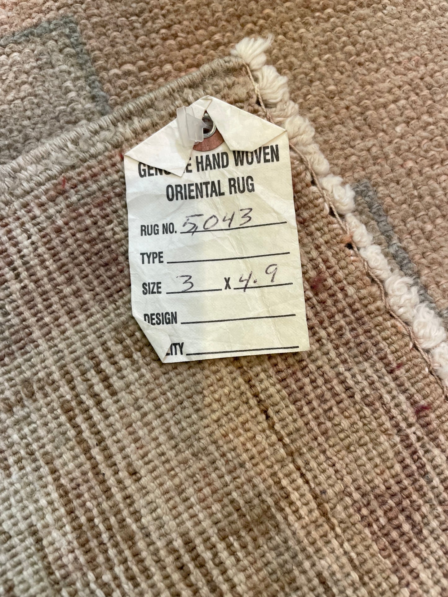 Hand-Knotted Wool Rug Turkish Oushak 3' x 4'9"