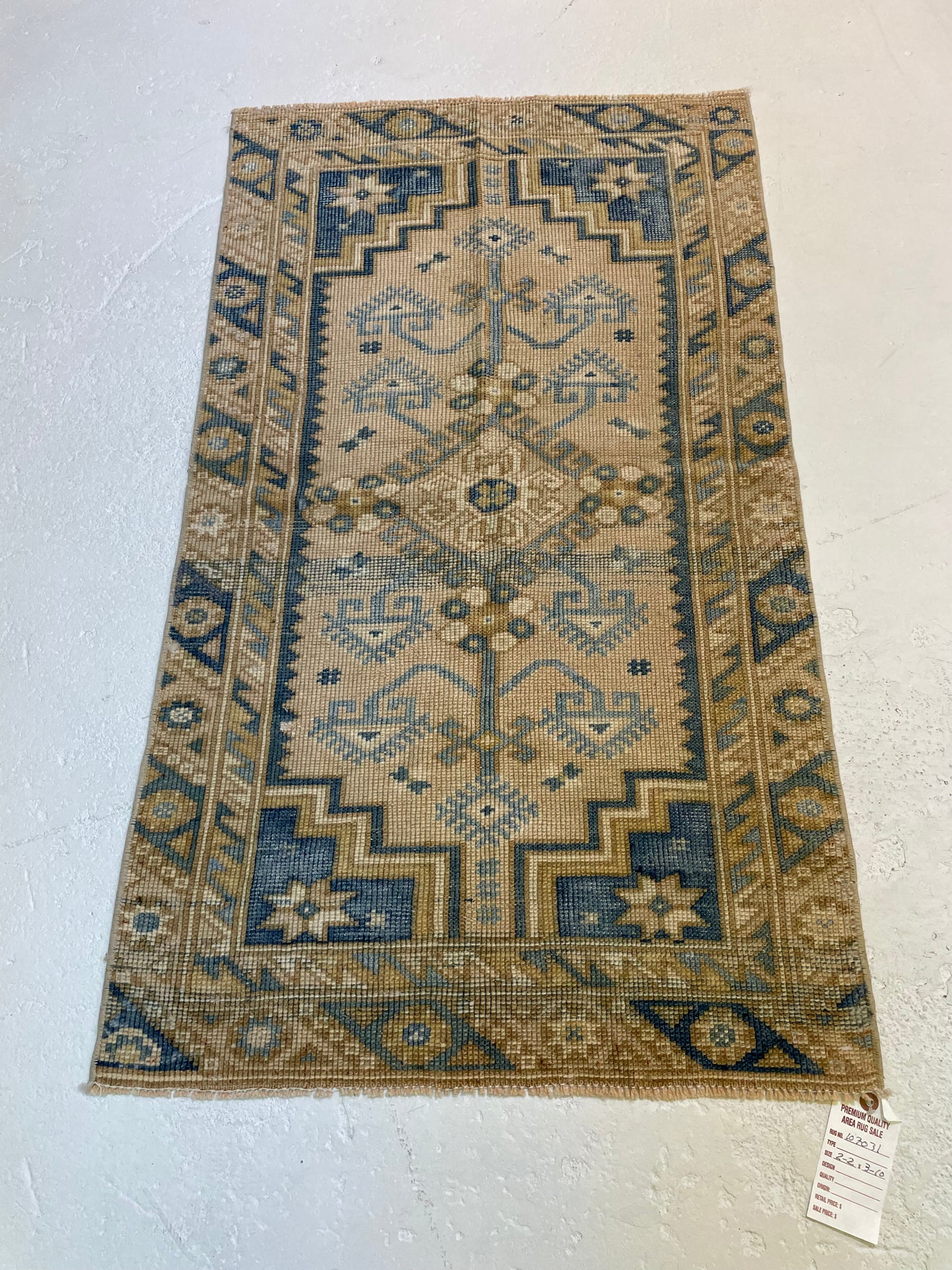 Hand-Knotted Wool Rug Turkish Oushak 2'2" x 3'10"