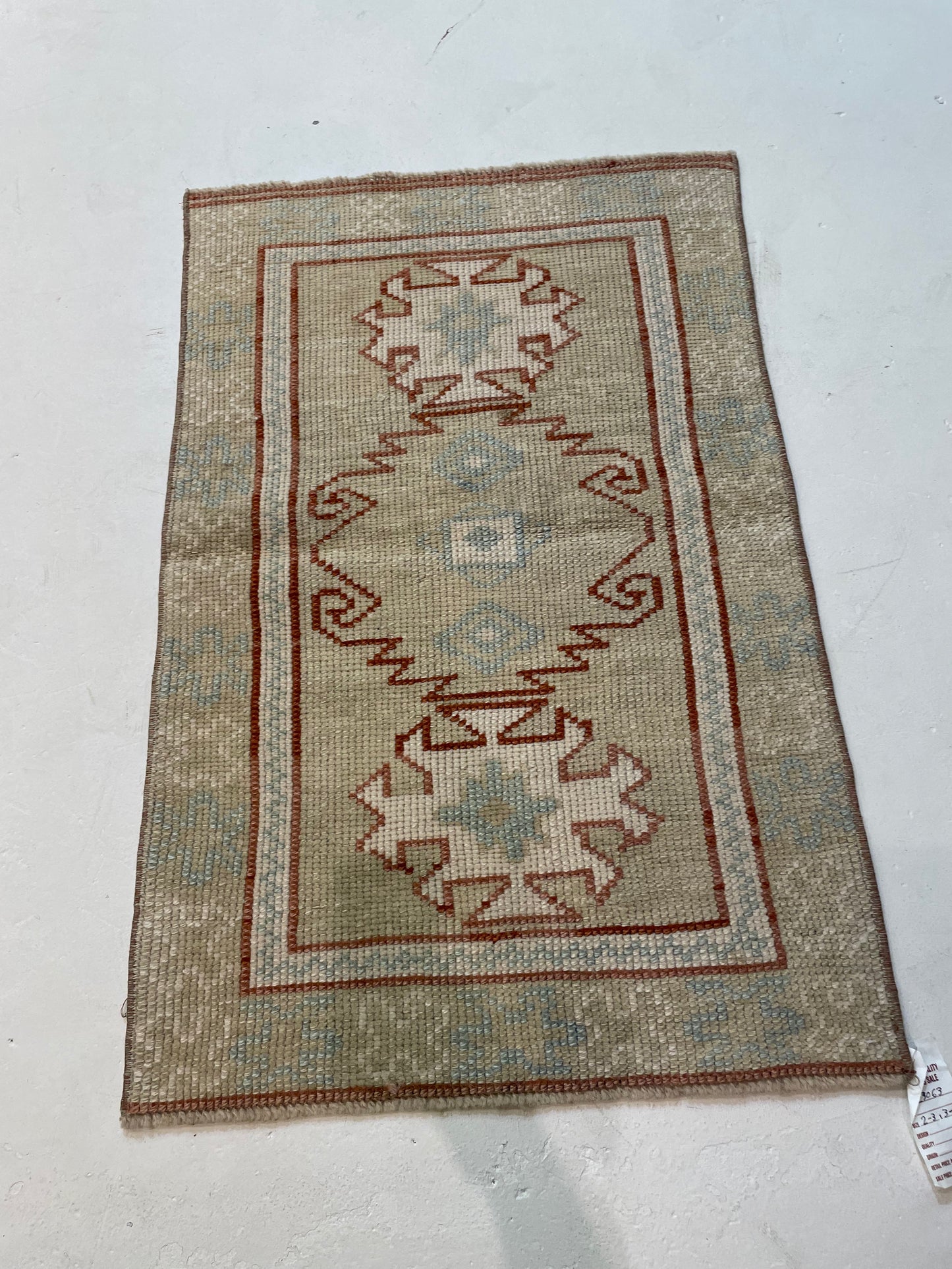 Hand-Knotted Wool Rug Turkish Oushak 2'3" x 3'6"