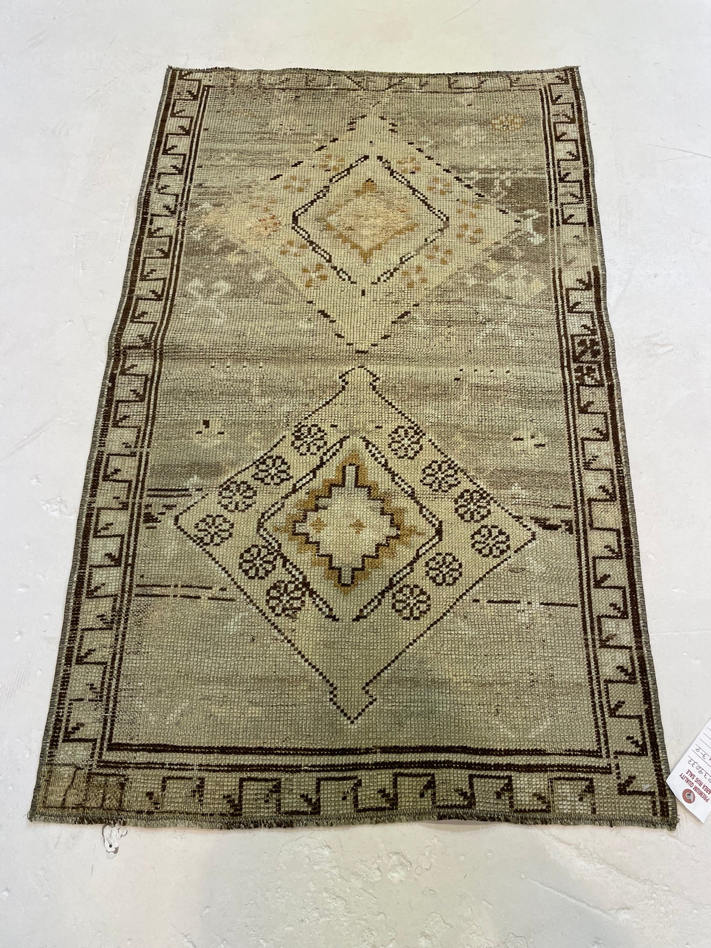 Hand-Knotted Wool Rug Turkish Oushak 2'3" x 3'9"