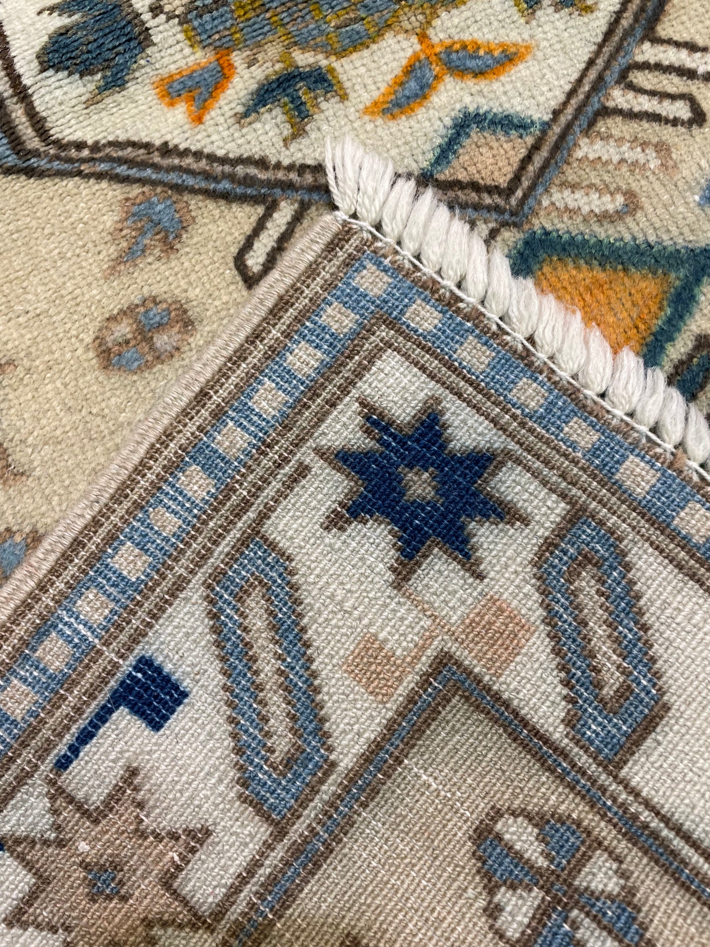 Hand-Knotted Wool Rug Turkish Oushak 2'4" x 4'