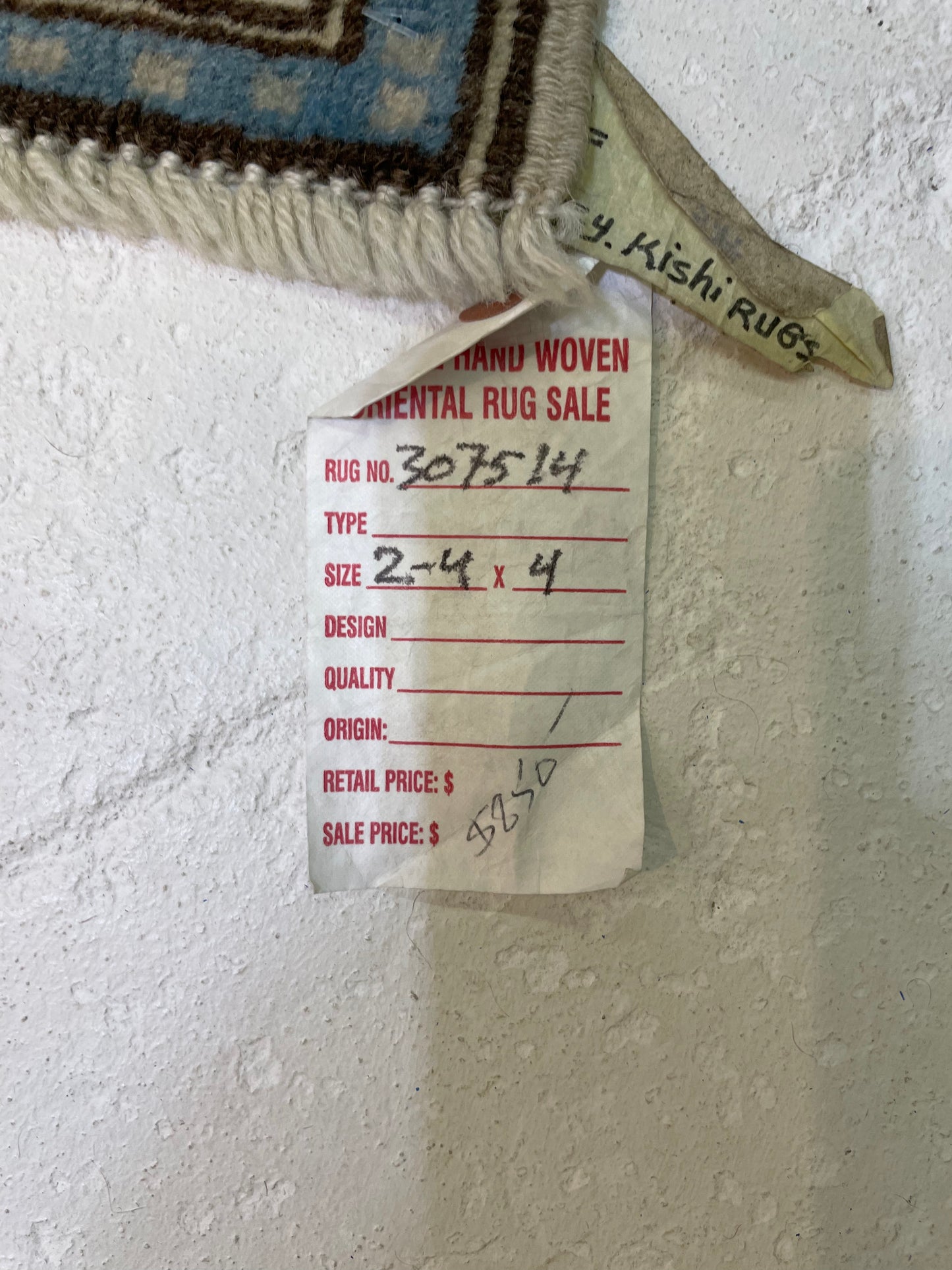 Hand-Knotted Wool Rug Turkish Oushak 2'4" x 4'