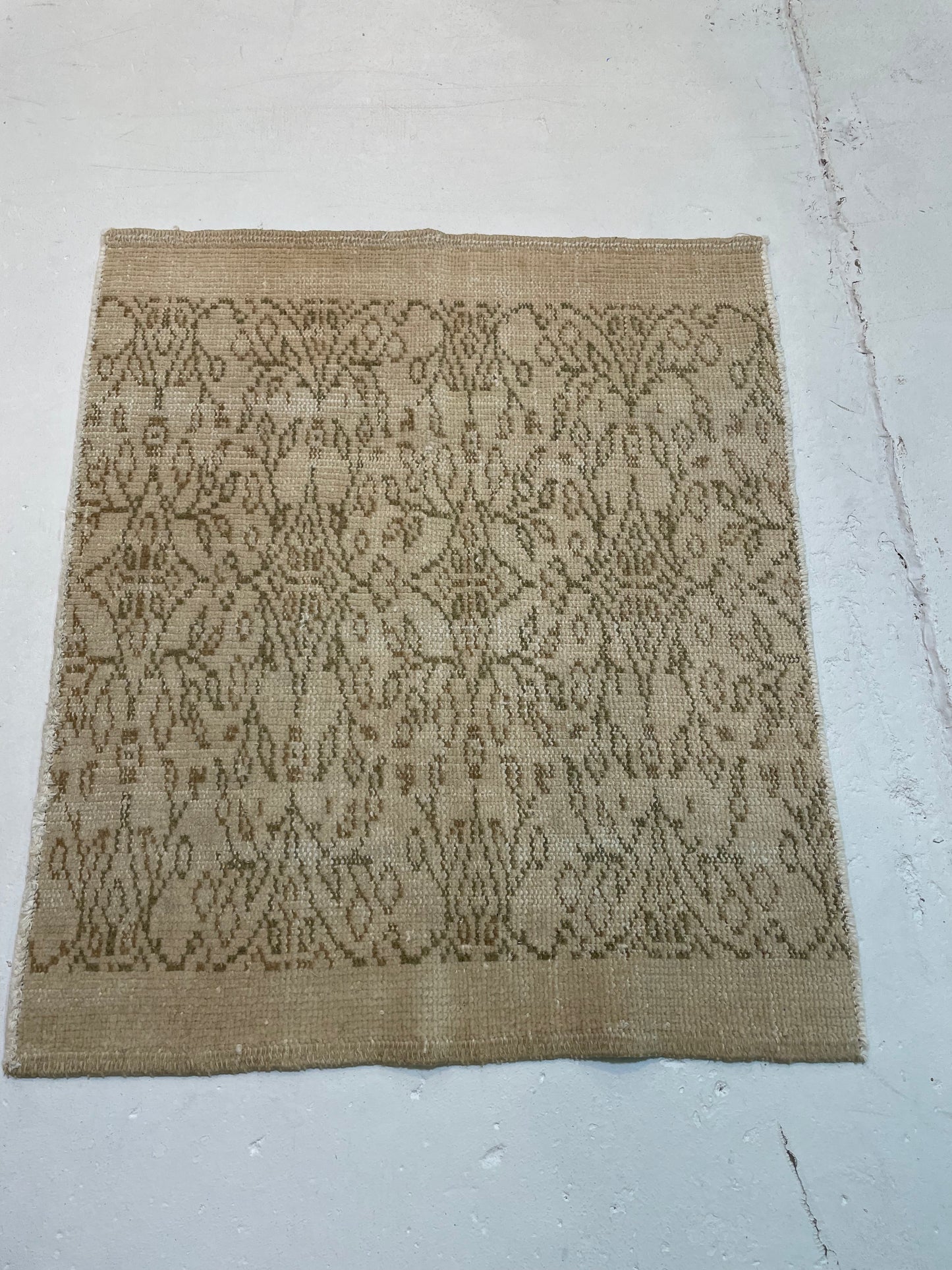 Hand-Knotted Wool Rug Turkish Oushak 2'5" x 2'10"