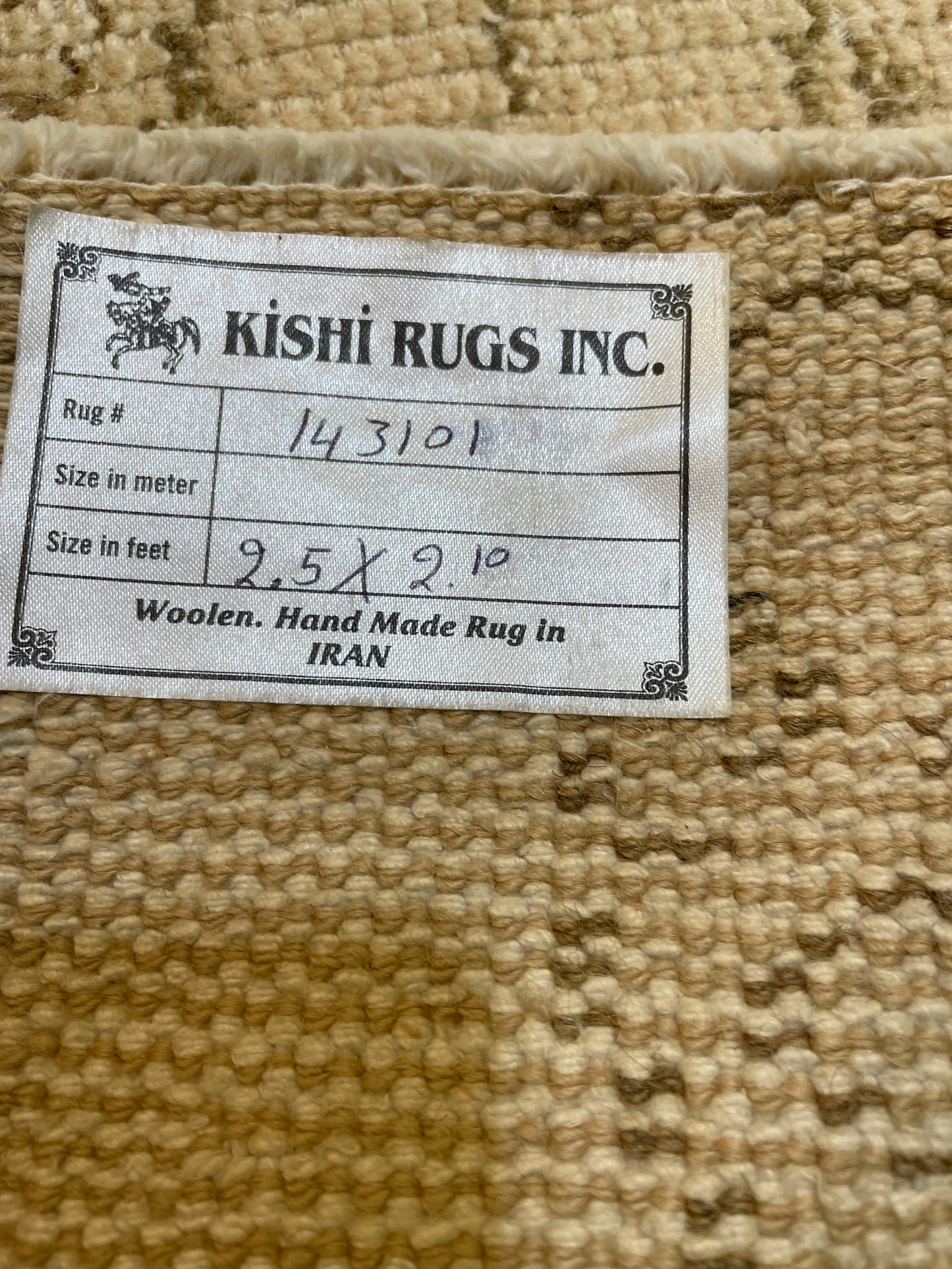 Hand-Knotted Wool Rug Turkish Oushak 2'5" x 2'10"