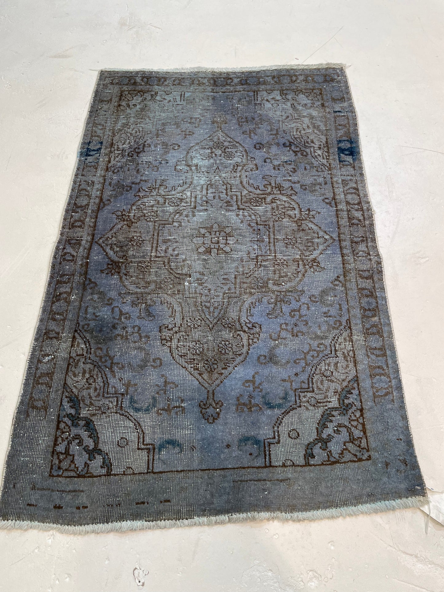 Hand-Knotted Wool Rug Turkish Oushak 2'8" x 4'3"