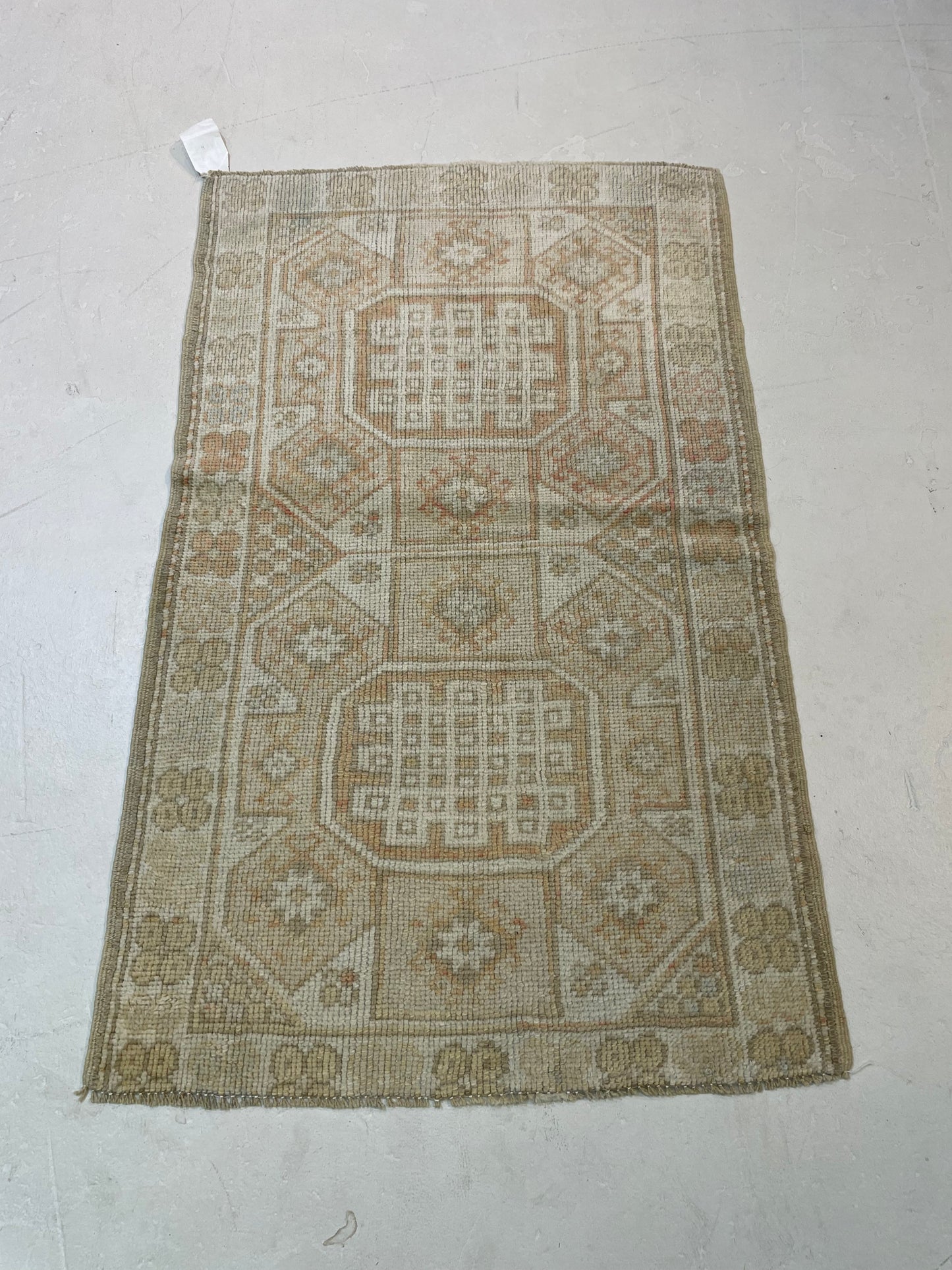 Hand-Knotted Wool Rug Turkish Oushak 2'4" x 3'9"