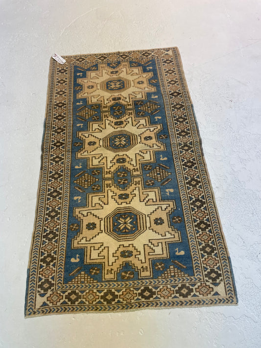Hand-Knotted Wool Rug Turkish Oushak 2'5" x 4'4"