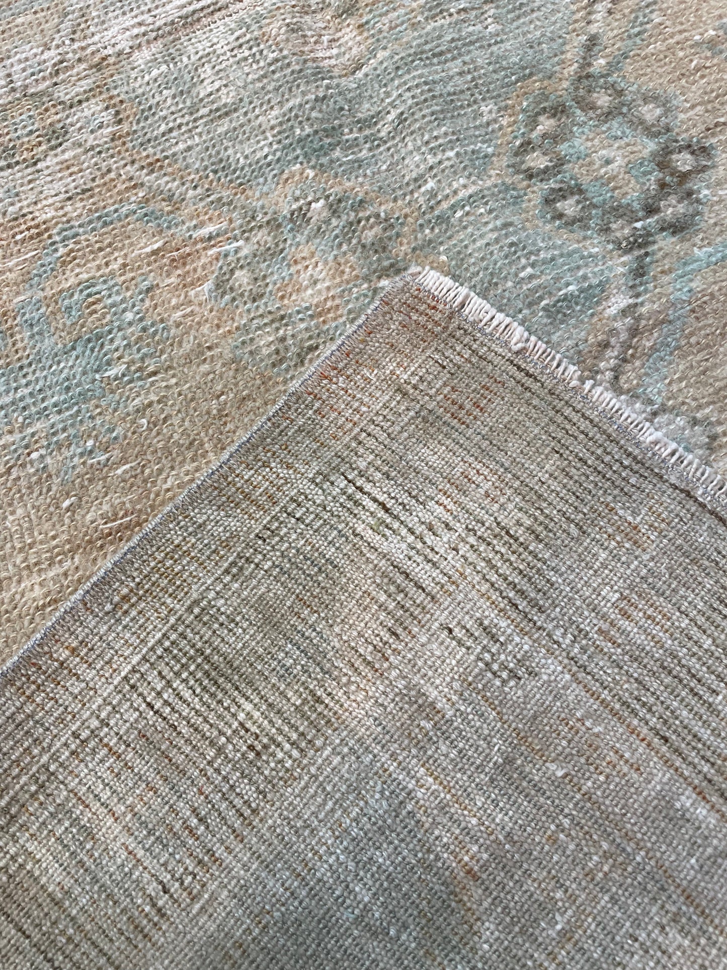 Hand-Knotted Wool Rug Turkish Oushak 2'7" x 4'10"