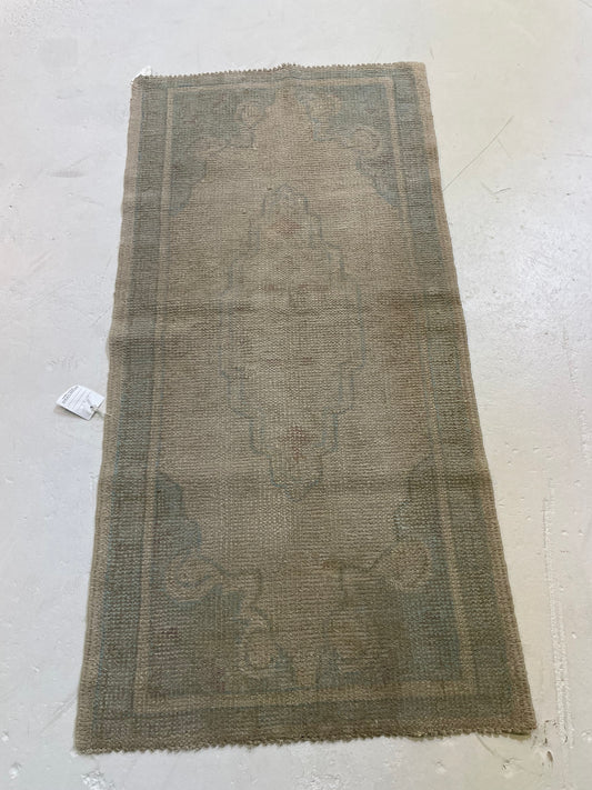 Hand-Knotted Wool Rug Turkish Oushak 2'2" x 4'7"