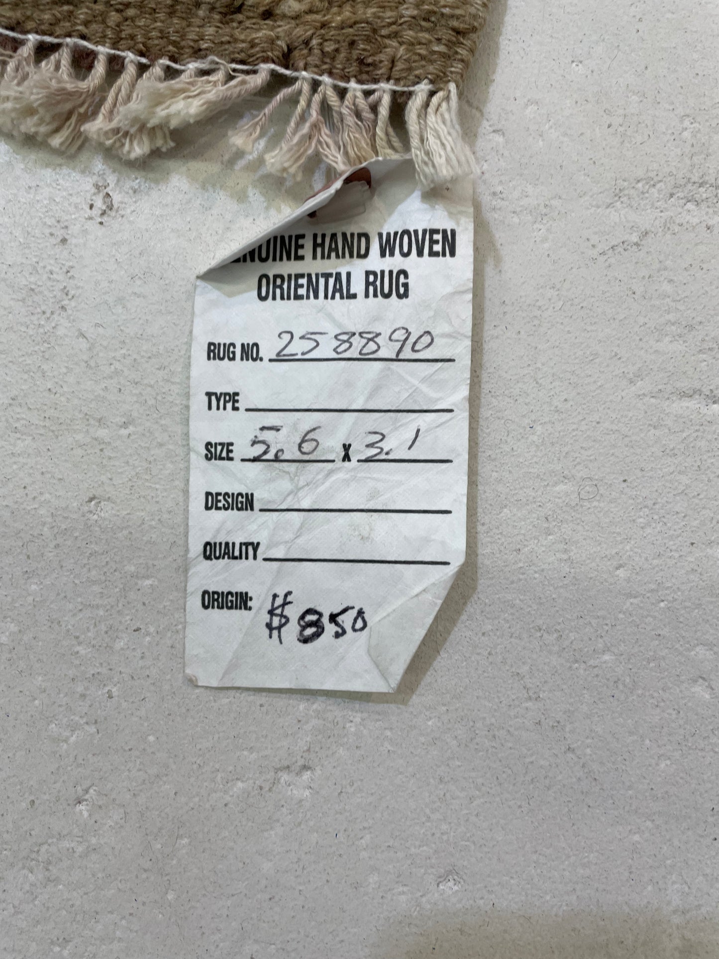 Hand-Knotted Wool Rug Turkish Oushak 3'1" x 5'6"