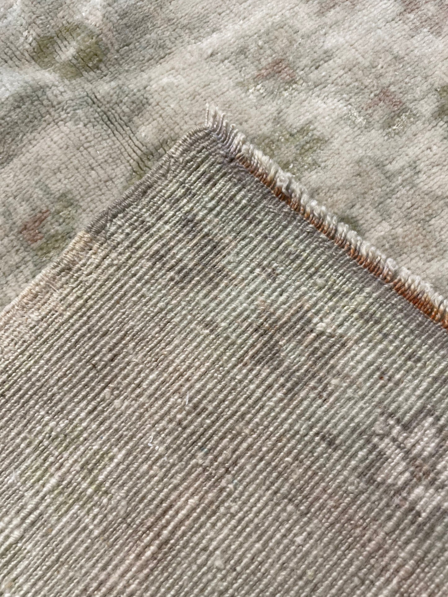 Hand-Knotted Wool Rug Turkish Oushak 2'9" x 4'3"