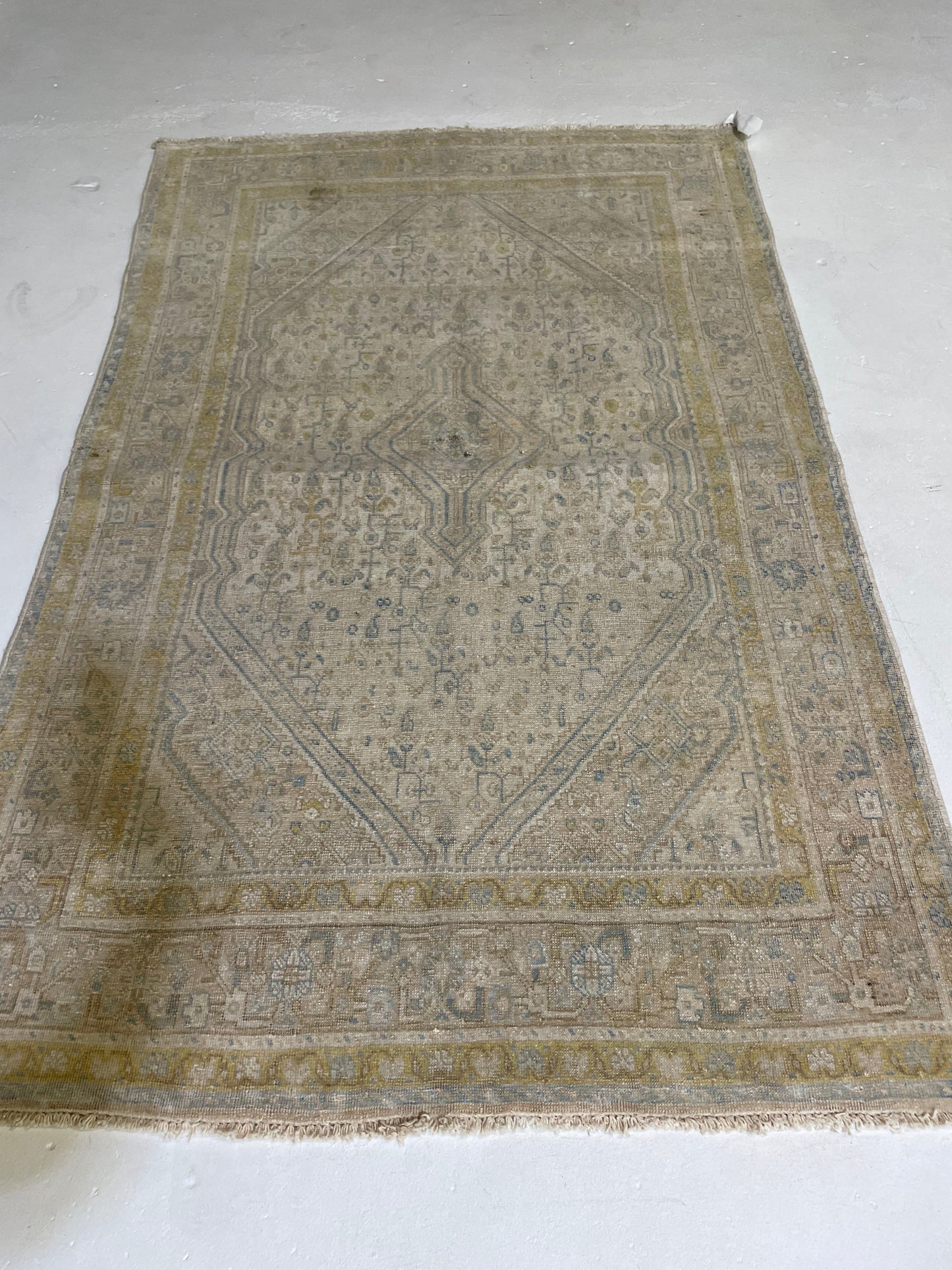 Hand-Knotted Wool Rug Turkish Oushak 3'3" x 5'2"