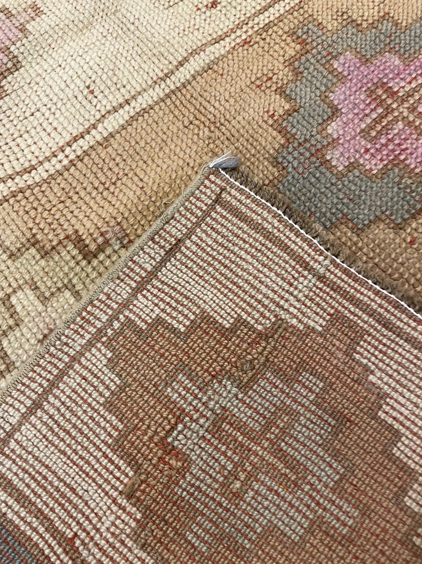 Hand-Knotted Wool Rug Turkish Oushak 3'8" x 5'3"