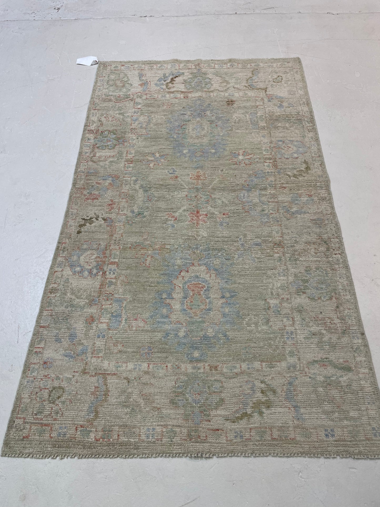 Hand-Knotted Wool Rug Turkish Oushak 2'11" x 5'1"
