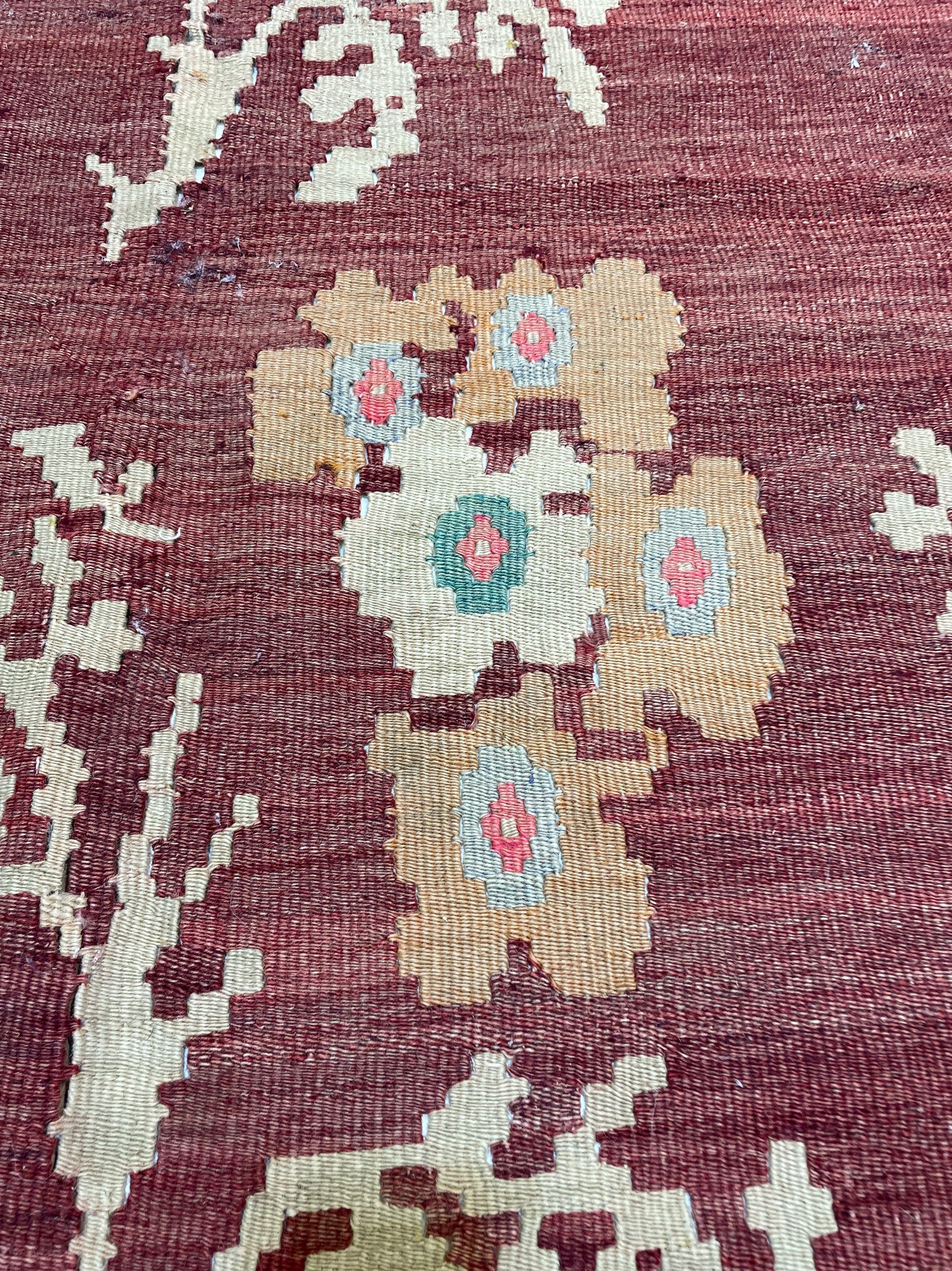 Hand-Knotted Wool Rug Turkish Oushak 7' x 10'