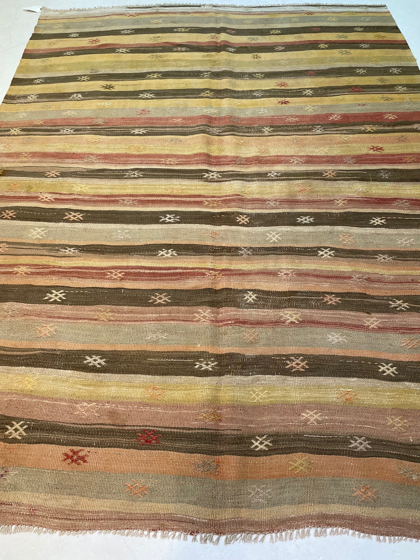 Hand-Knotted Wool Rug Turkish Oushak 6' x 7'9"