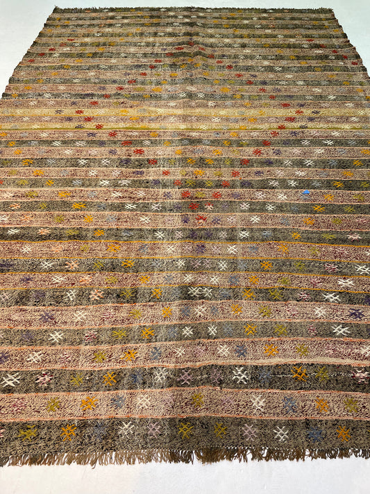 Hand-Knotted Wool Rug Turkish Oushak 6'7" x 9'5"