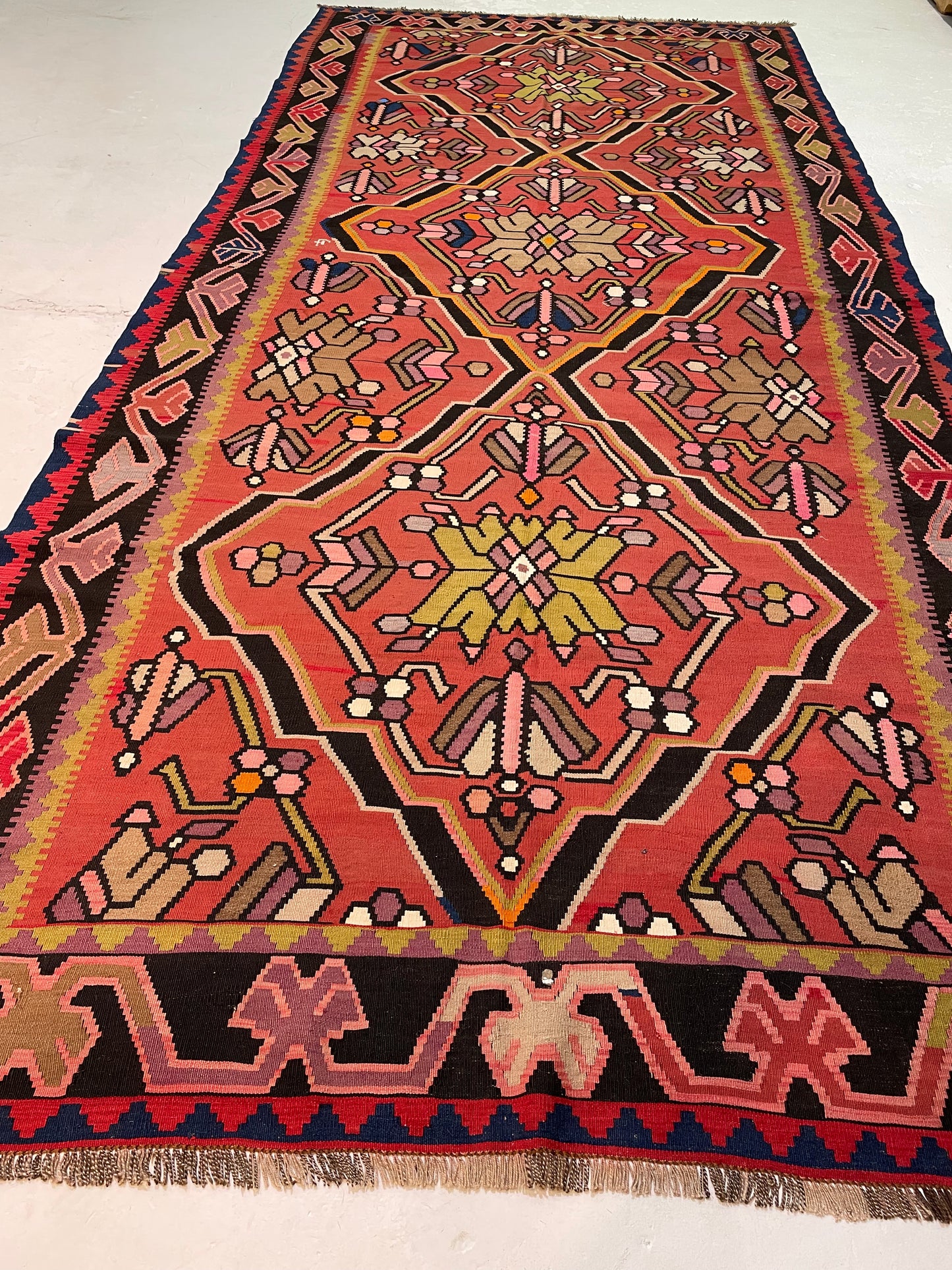 Hand-Knotted Wool Gallery Size Turkish Oushak 5'10" x 12'2"