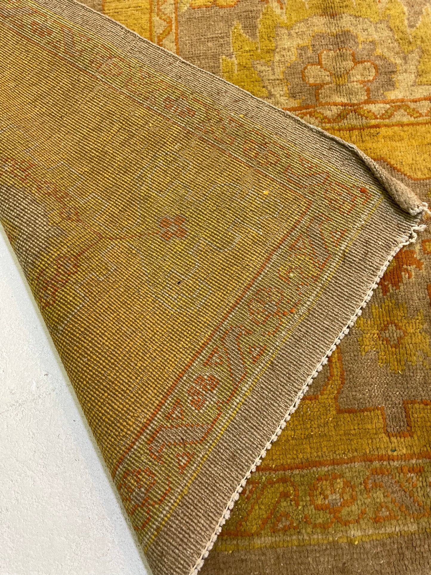 Hand-Knotted Wool Rug Turkish Oushak 9' x 12'2"