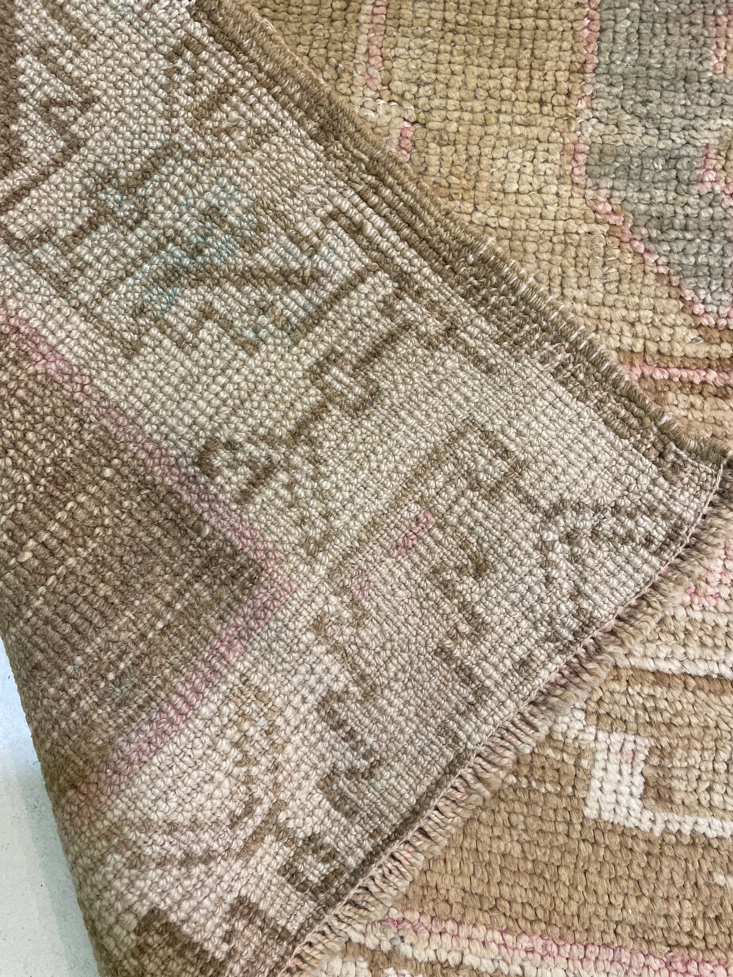 Hand-Knotted Wool Rug Turkish Oushak 7'2" x 12'3"