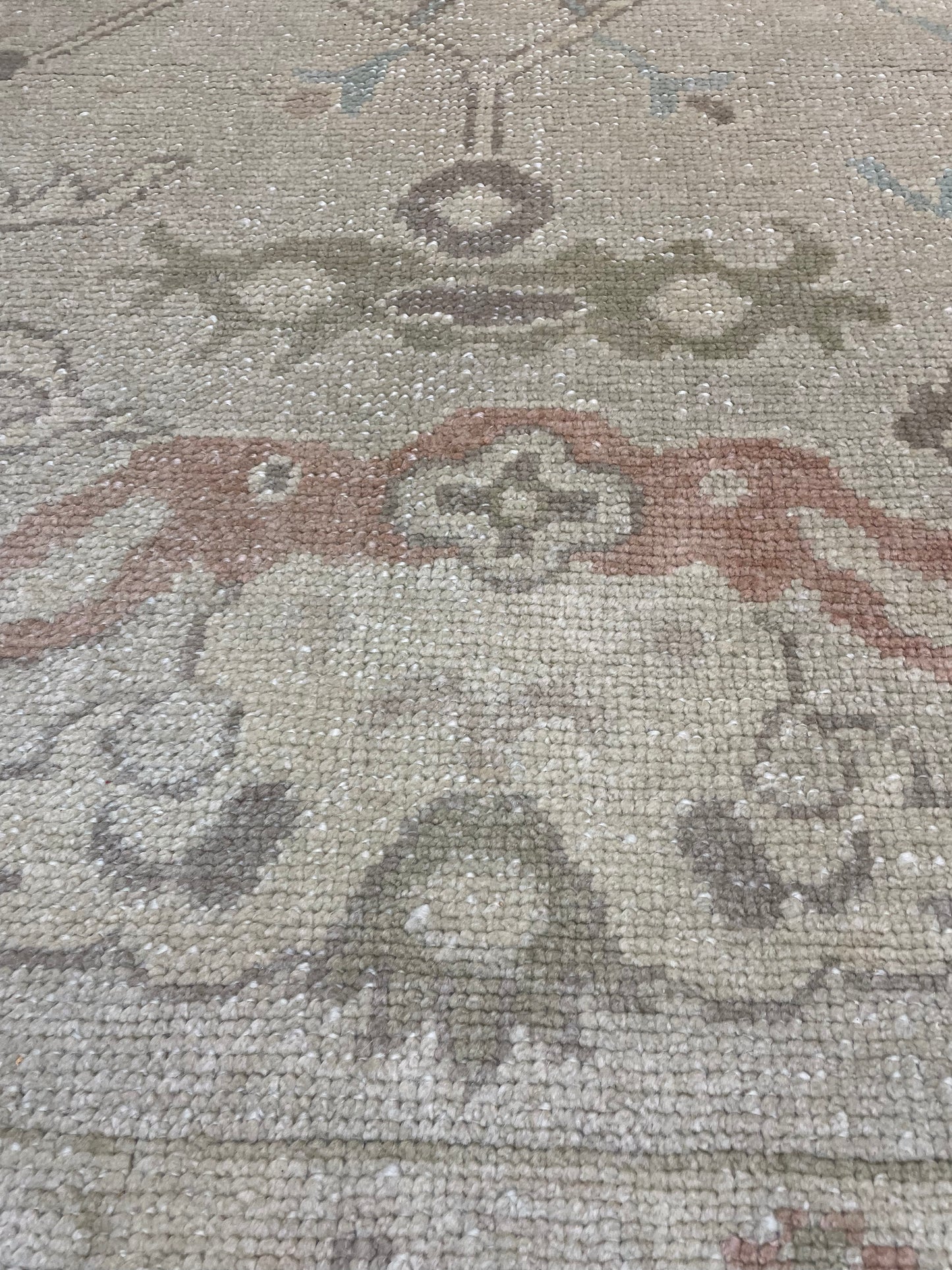 Hand-Knotted Wool Rug Turkish Oushak 8'5" x 10'9"