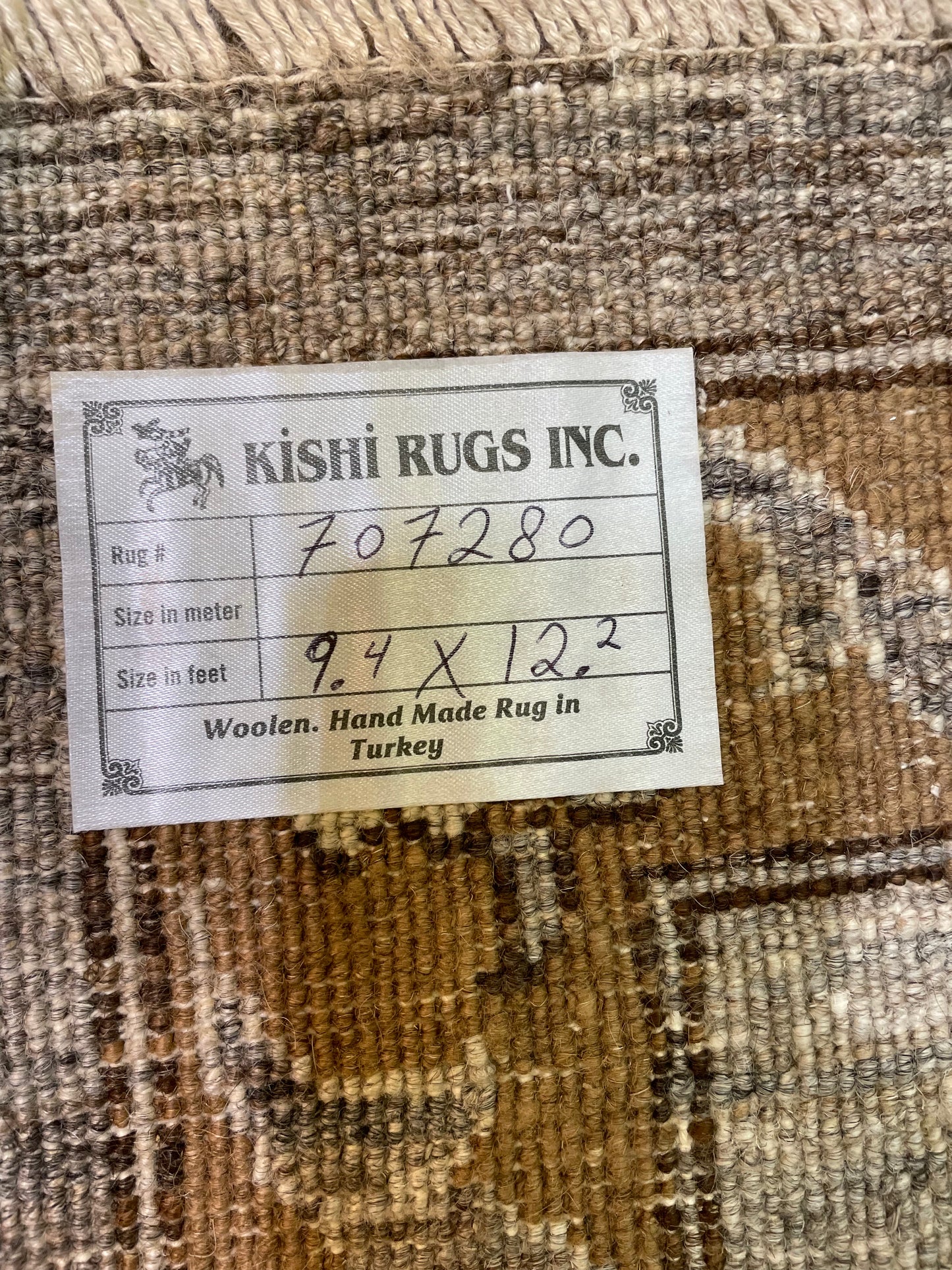 Hand-Knotted Wool Rug Turkish Oushak 9'4" x 12'2"