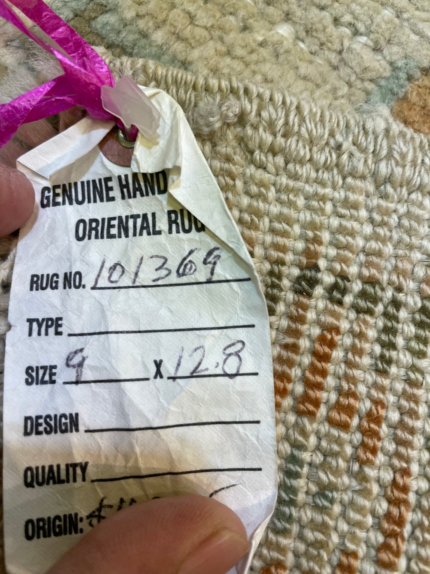 Hand-Knotted Wool Rug Turkish Oushak 9' x 12'8"