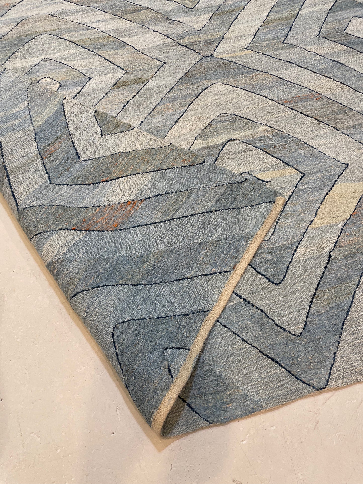 Hand-Knotted Wool Rug Turkish Oushak 9'1" x 11'2"