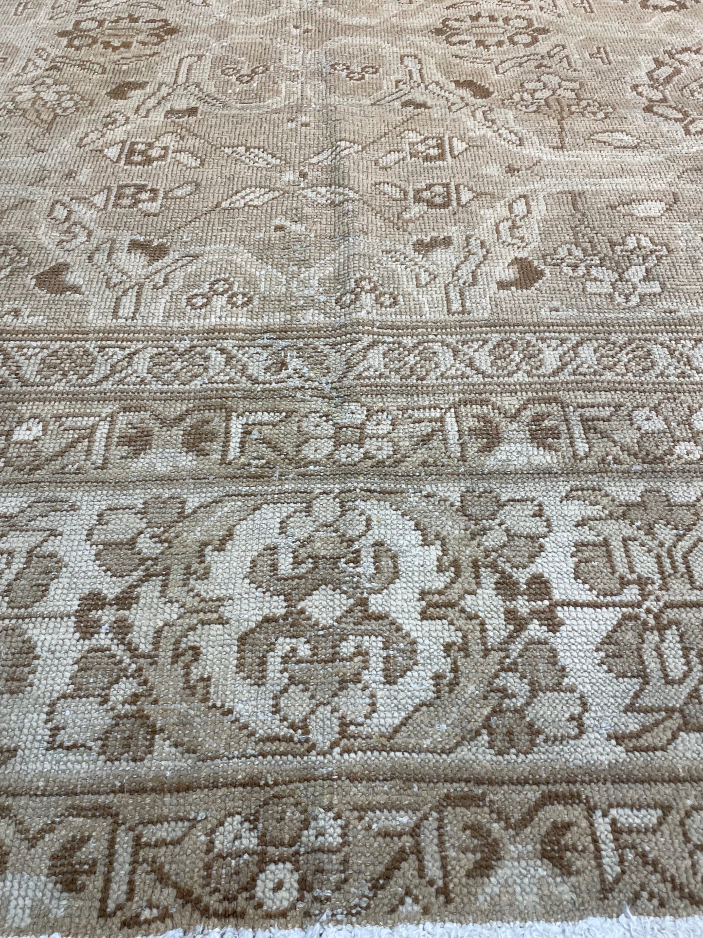 Hand-Knotted Wool Rug Turkish Oushak 9'7" x 12'2"