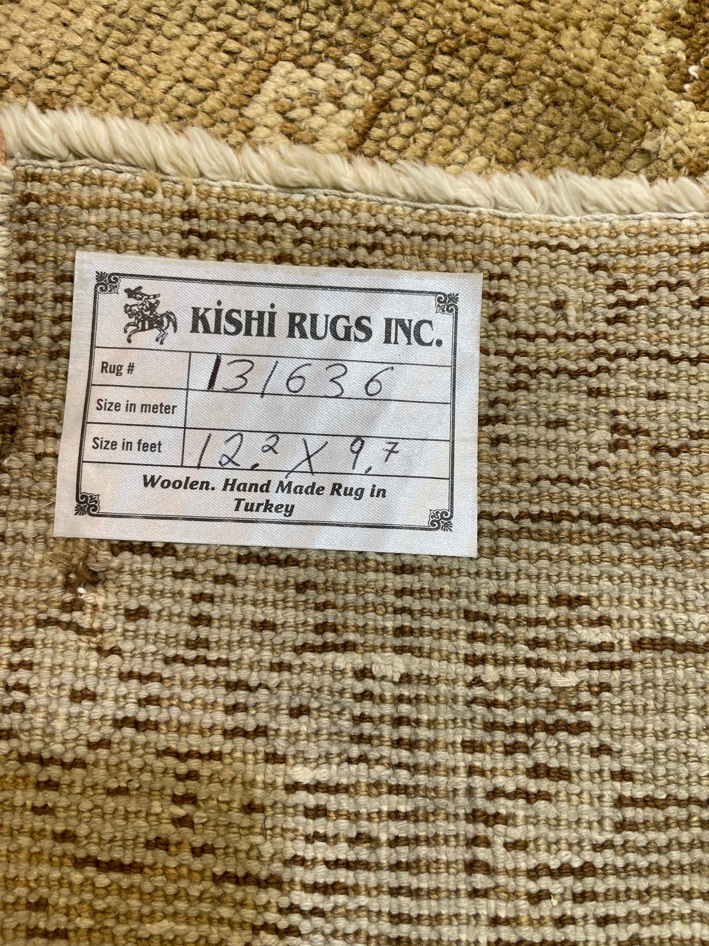 Hand-Knotted Wool Rug Turkish Oushak 9'7" x 12'2"