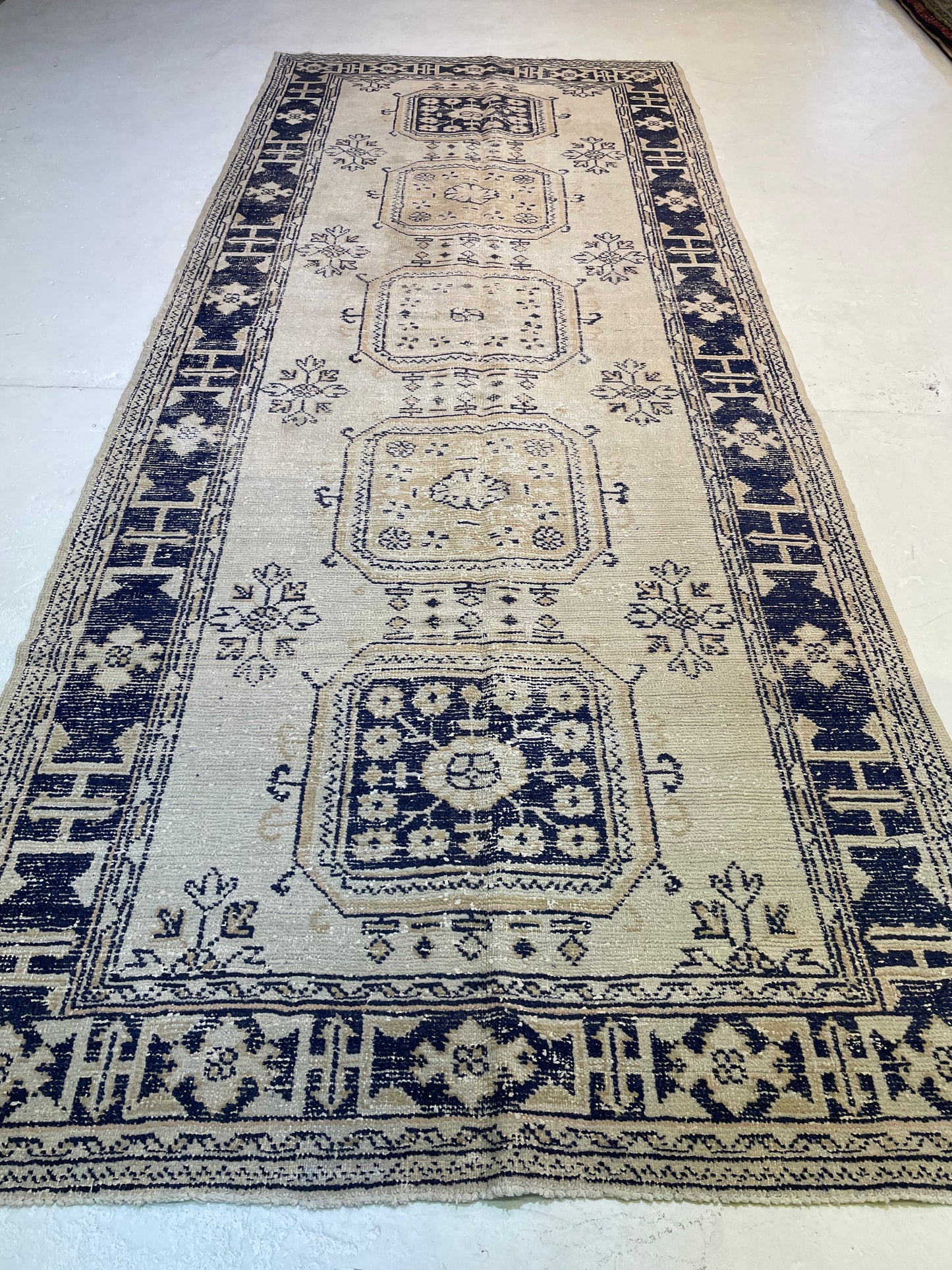 Hand-Knotted Wool Gallery Size Turkish Oushak 5'1" x 12'7"