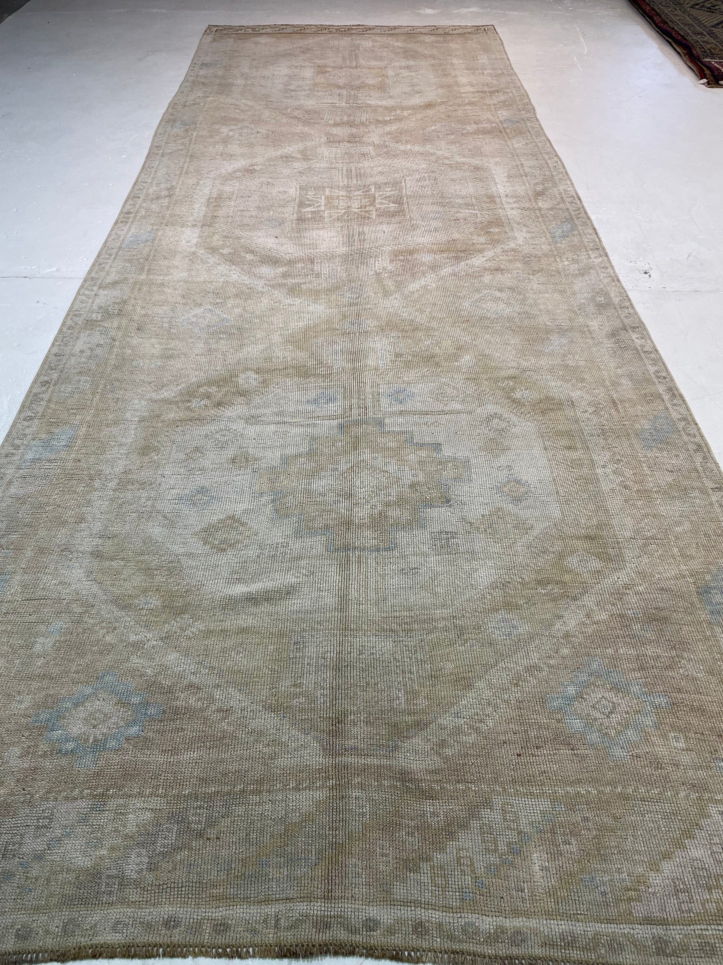 Hand-Knotted Wool Gallery Size Turkish Oushak 5'6" x 15'3"
