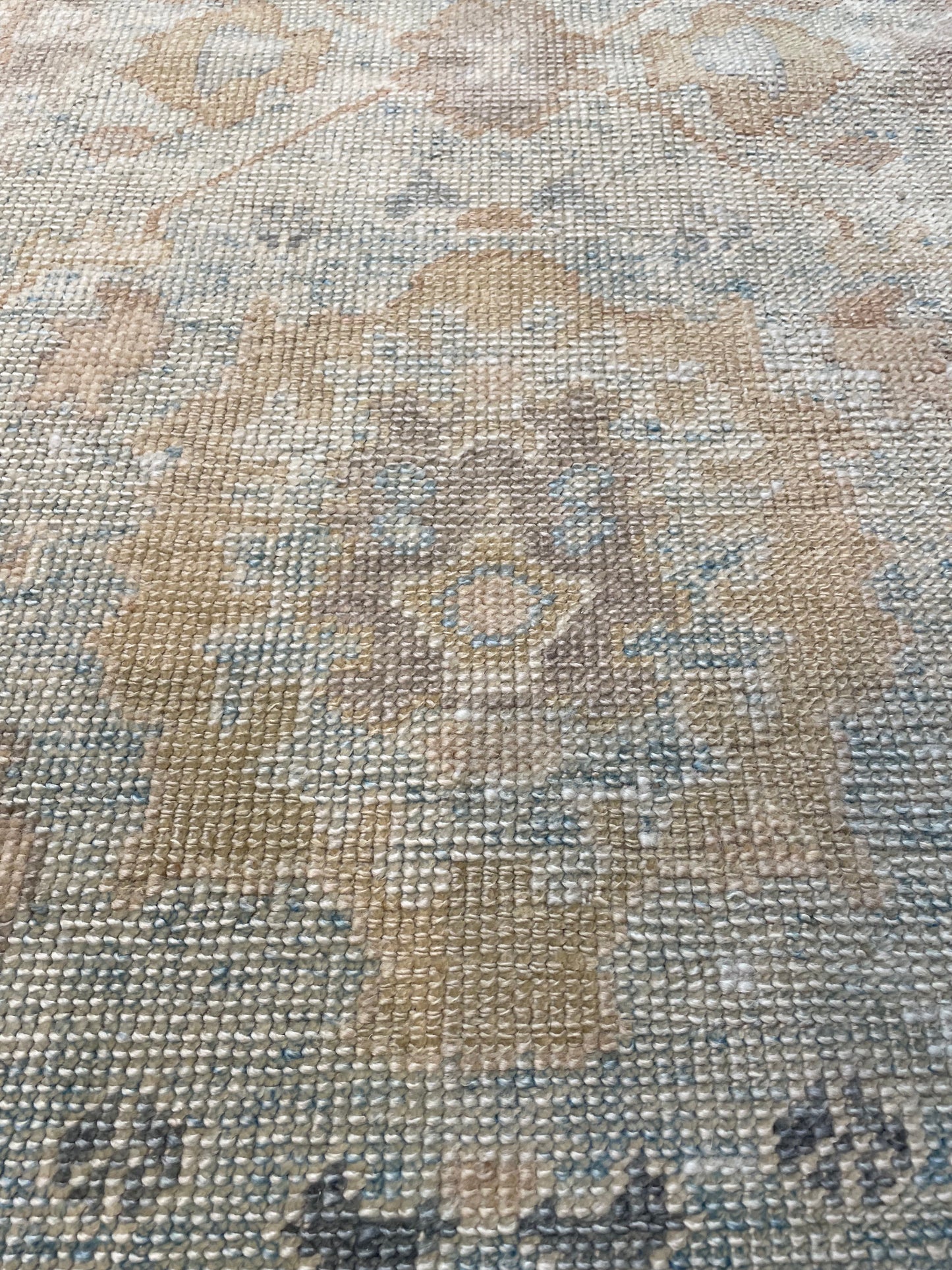 Hand-Knotted Wool Rug Turkish Oushak 8'8" x 12'3"