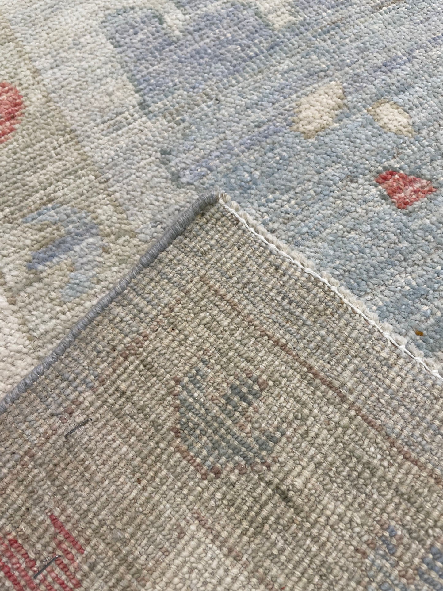 Hand-Knotted Wool Rug Turkish Oushak 8'11" x 11'8"