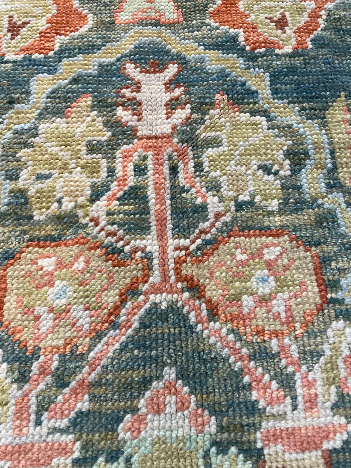 Hand-Knotted Wool Rug Turkish Oushak 7' x 10'