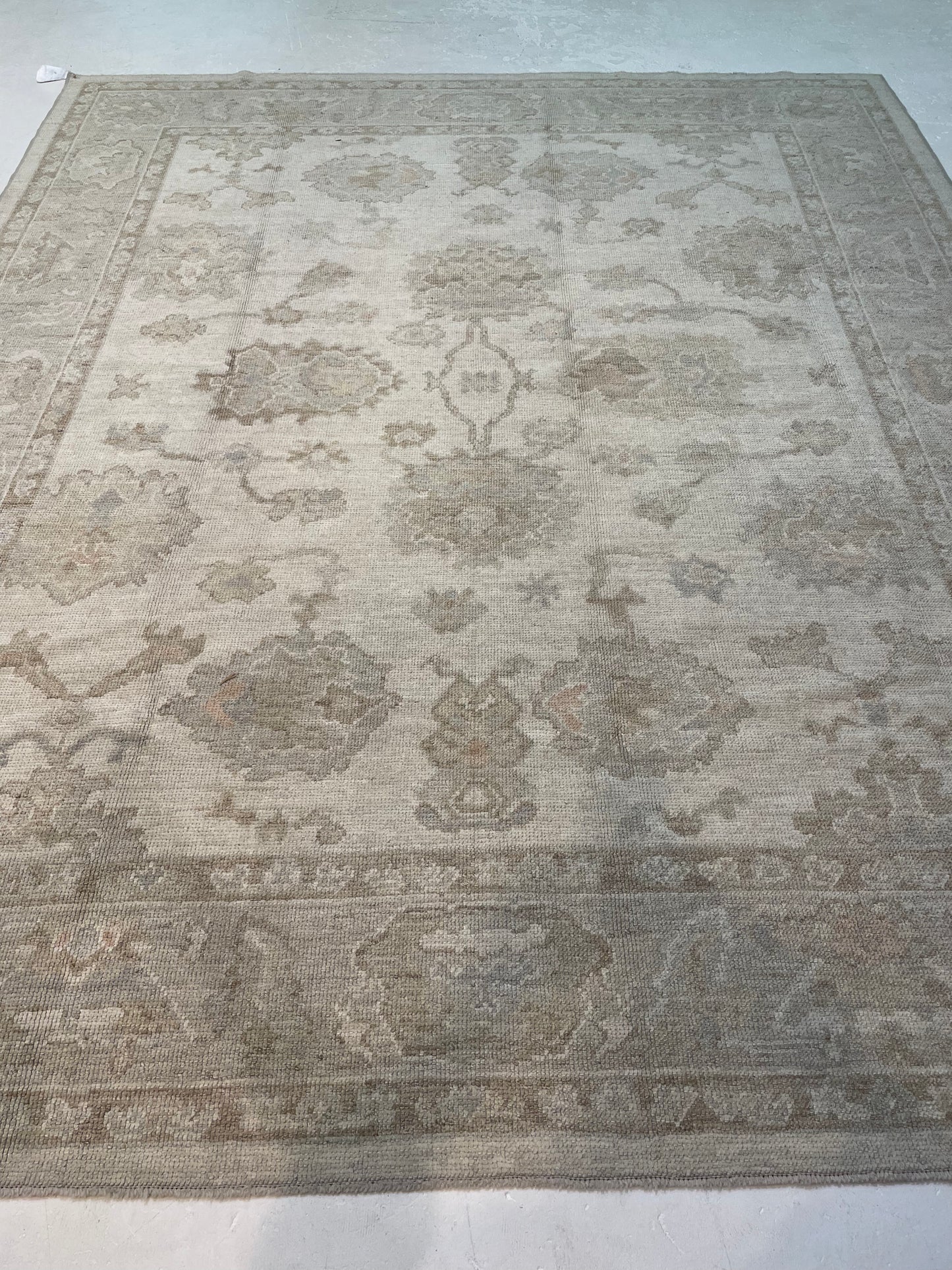 Hand-Knotted Wool Rug Turkish Oushak 8'3" x 9'10"
