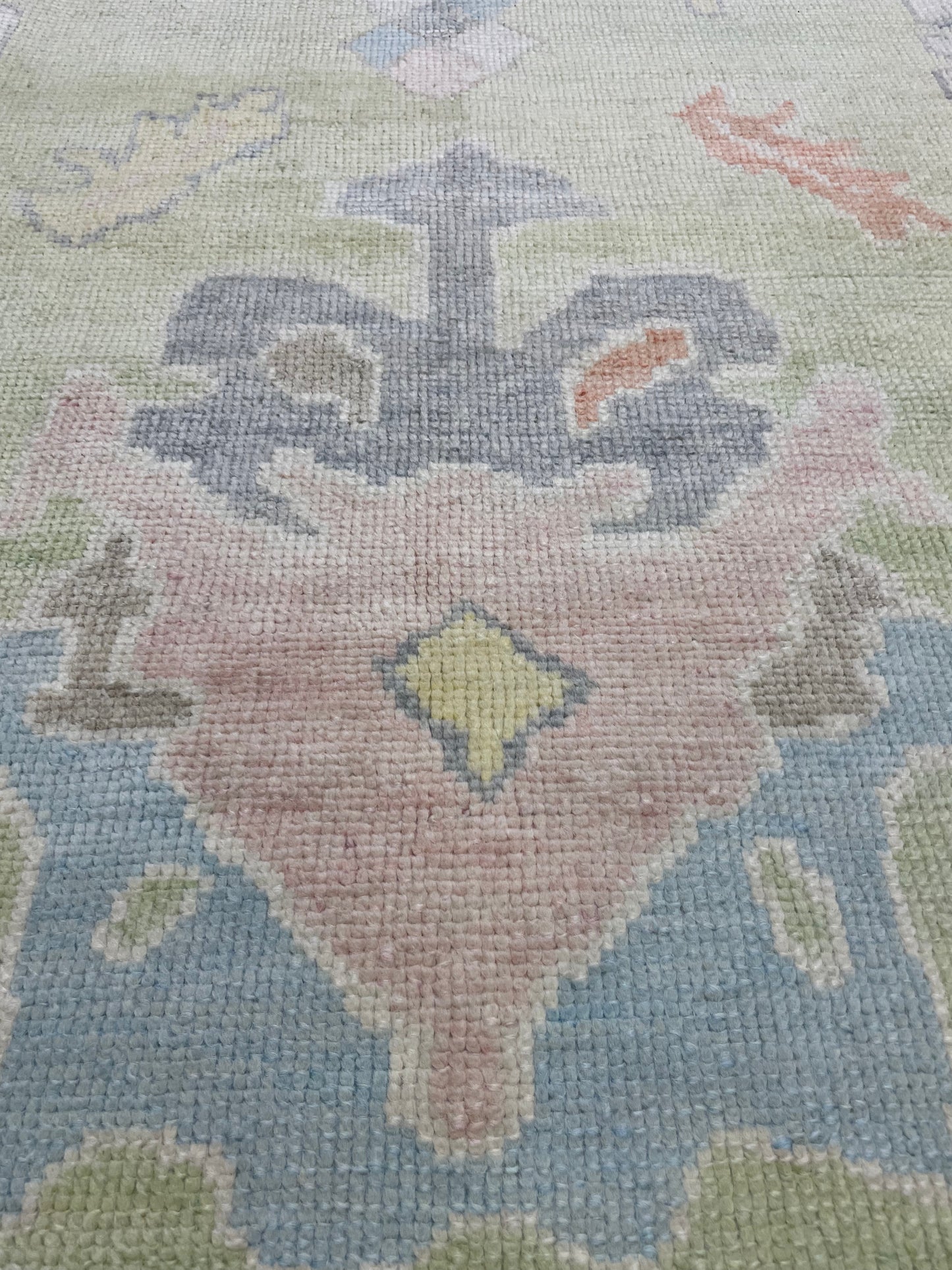 Hand-Knotted Wool Rug Turkish Oushak 8'10" x 11'6"