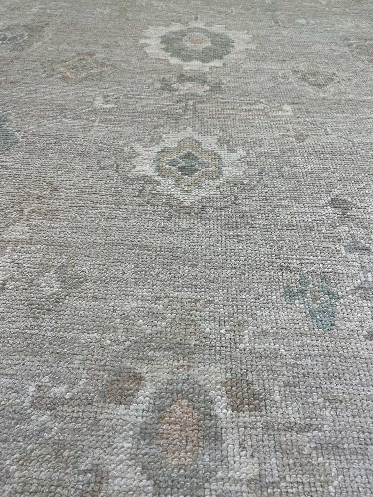 Hand-Knotted Wool Rug Turkish Oushak 9'6" x 12'11"