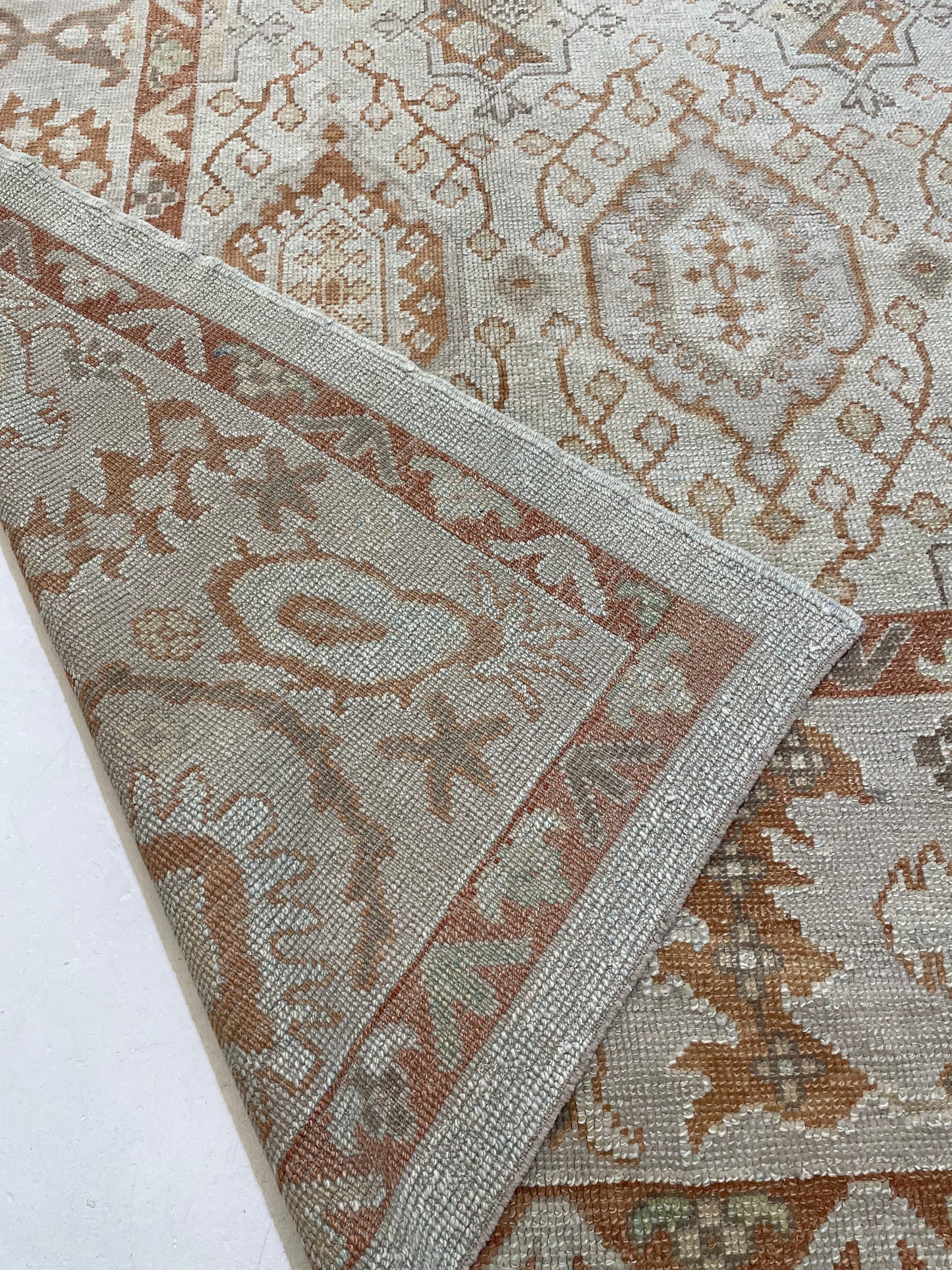 Hand-Knotted Wool Rug Turkish Oushak 9'4" x 12'6"