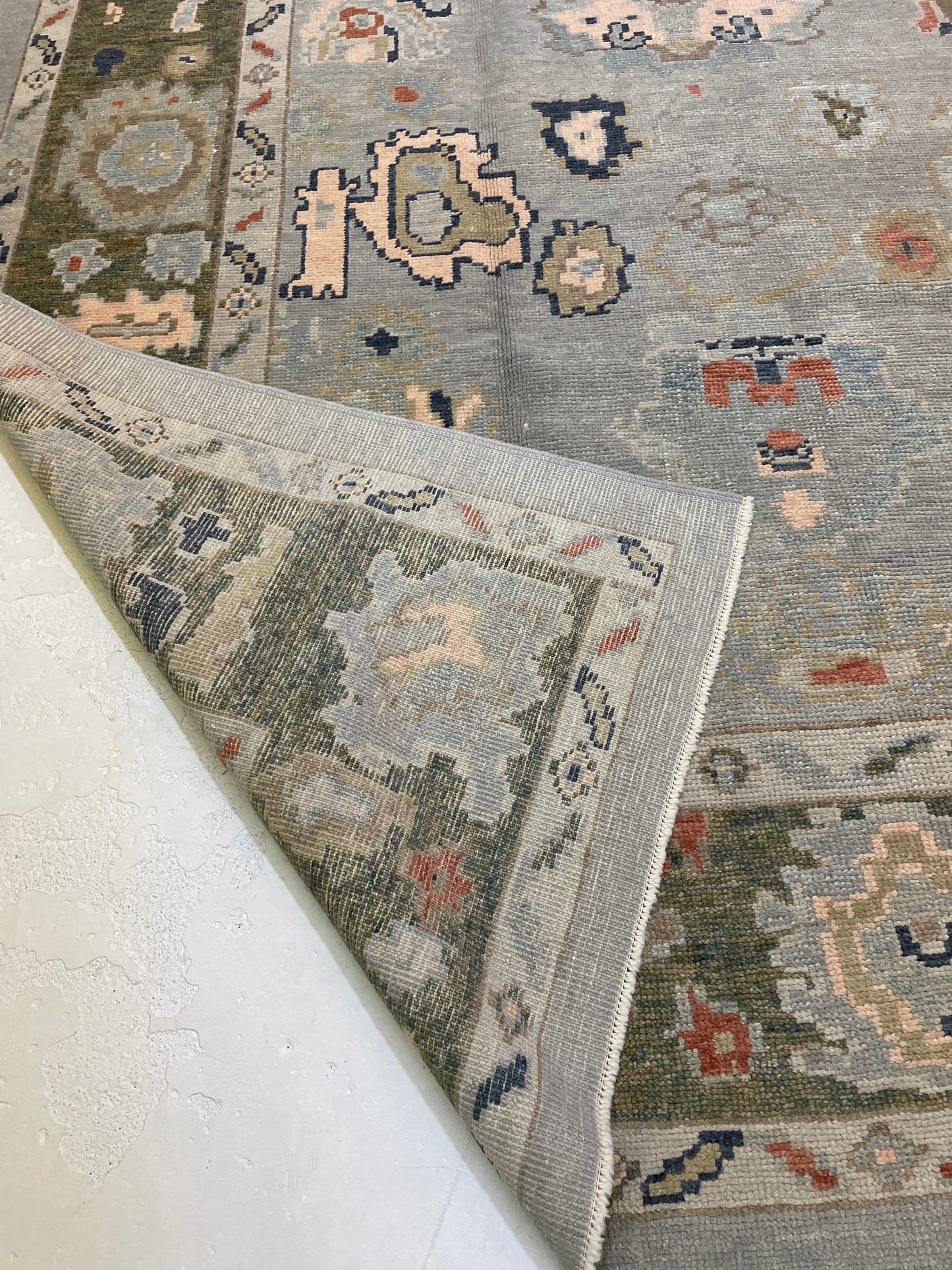 Hand-Knotted Wool Gallery Size Turkish Oushak 8'2" x 15'6"